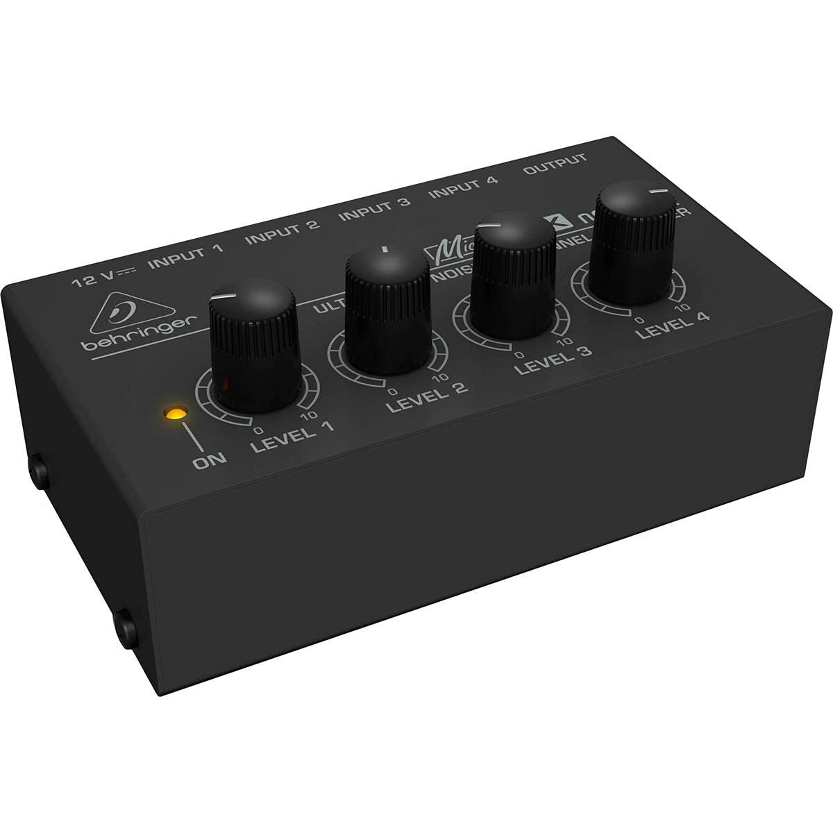 Behringer Micromix Mx400 Ultra Low-Noise 4-Channel Line Mixer, 4.7 Kohms Input Impedance, Output Impedance 80 Ohms