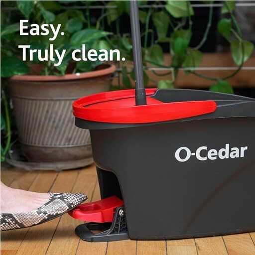 O-Cedar Easywring Microfiber Spin Mop & Bucket Floor Cleaning System With 3 Extra Refills