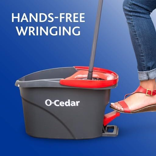O-Cedar Easywring Microfiber Spin Mop & Bucket Floor Cleaning System With 3 Extra Refills