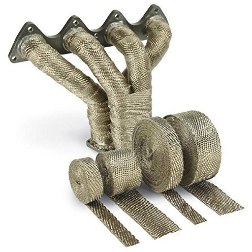 Design Engineering Titanium Exhaust Heat Wrap With Lava Rock Technology - 1"" X 100' - Heat Wrap For Exhaust Pipes, Pliable Exhaust Wrap Tape, Withstands 1800F Direct Heat & 2500F Intermittent Heat