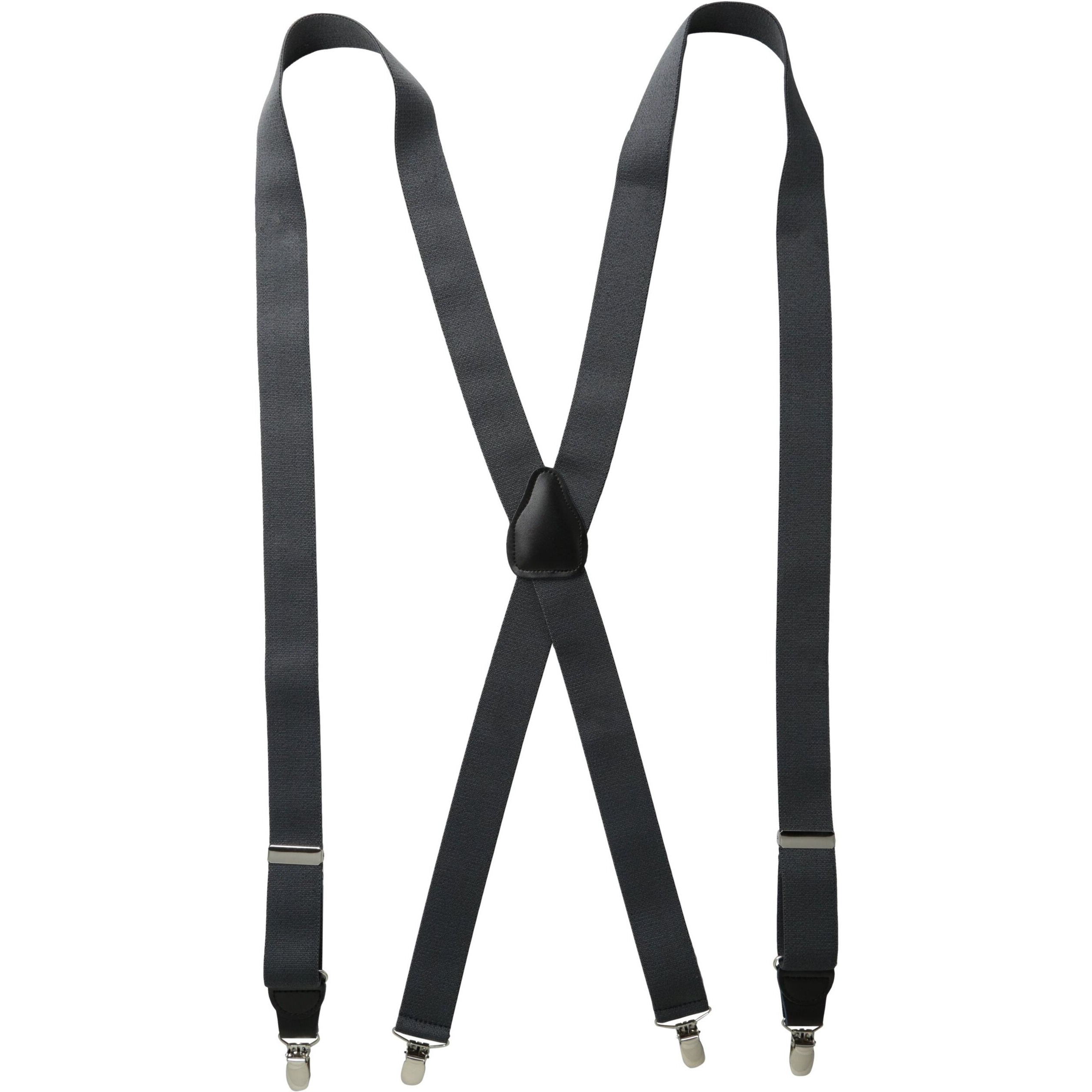 Status Men's Tall Plus Suspenders 11/4"" Poly Elastic 54"" Drop Clip, Charcoal, One Size
