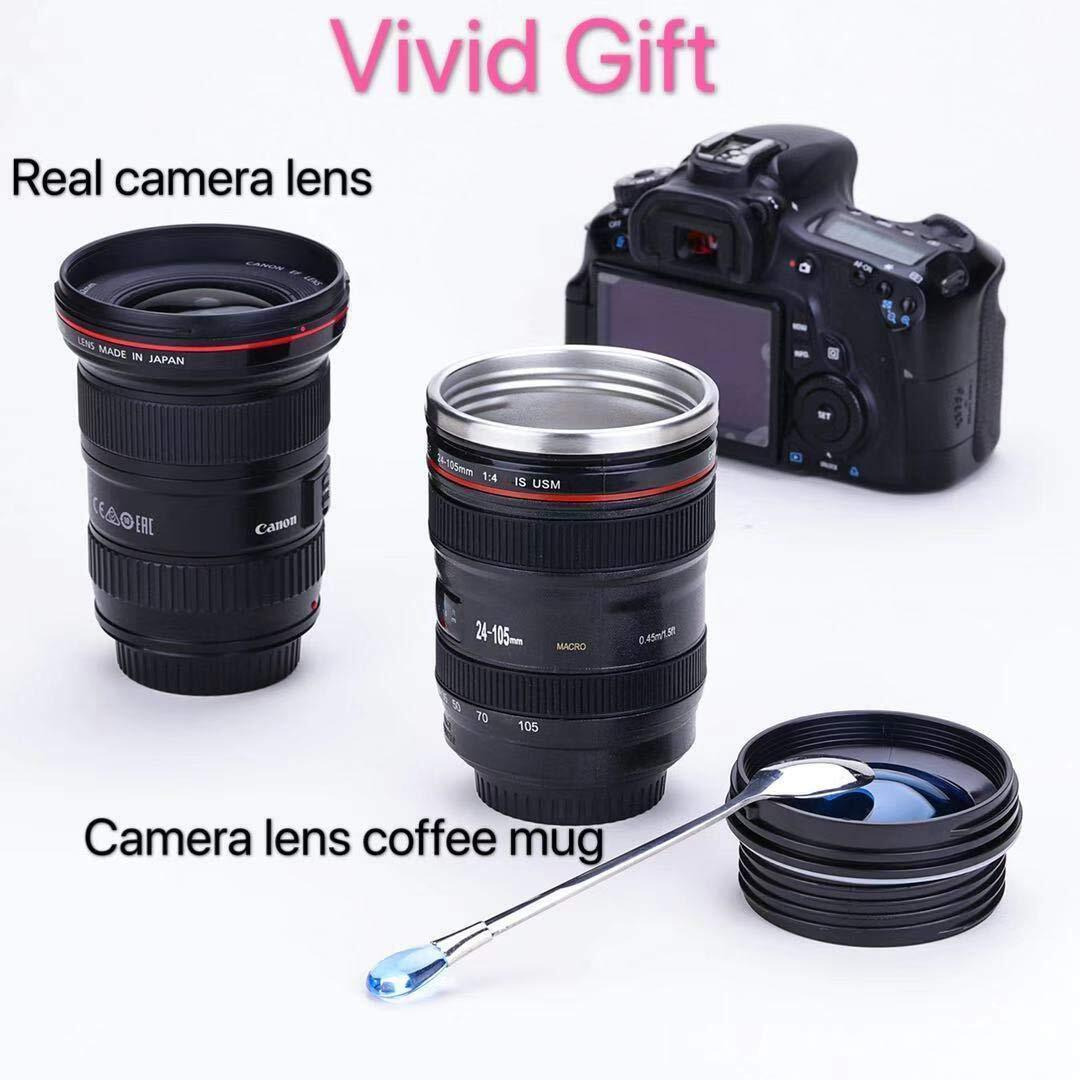 Chasing Y Camera Lens Coffee Mug, Fun Photo Stainless Steel Lens Mug Thermos Great Gifts For Photographers,Home Supplies,Friends,School Rewards