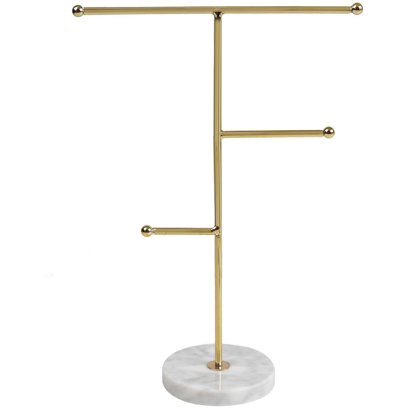 Tkocisa Jewelry Stand Display Necklace Holder, T-Bar Necklace Display Stand Hanging Pendant Rack Jewelry Organizer Stand For Bracelets, Necklaces And Earrings(Gold)