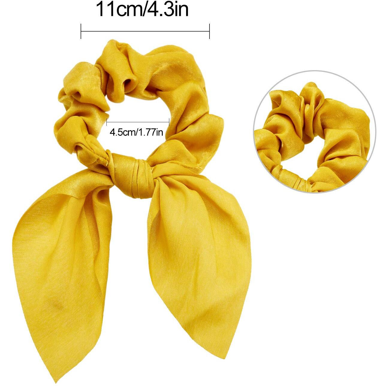 Yaomiao 12 Pieces Scrunchie Bows Bunny Ear Scrunchies Scrunchies For Hair Bow Silk Bowknot Scrunchies Bobbles Elastic Hair Ties Ropes For Women