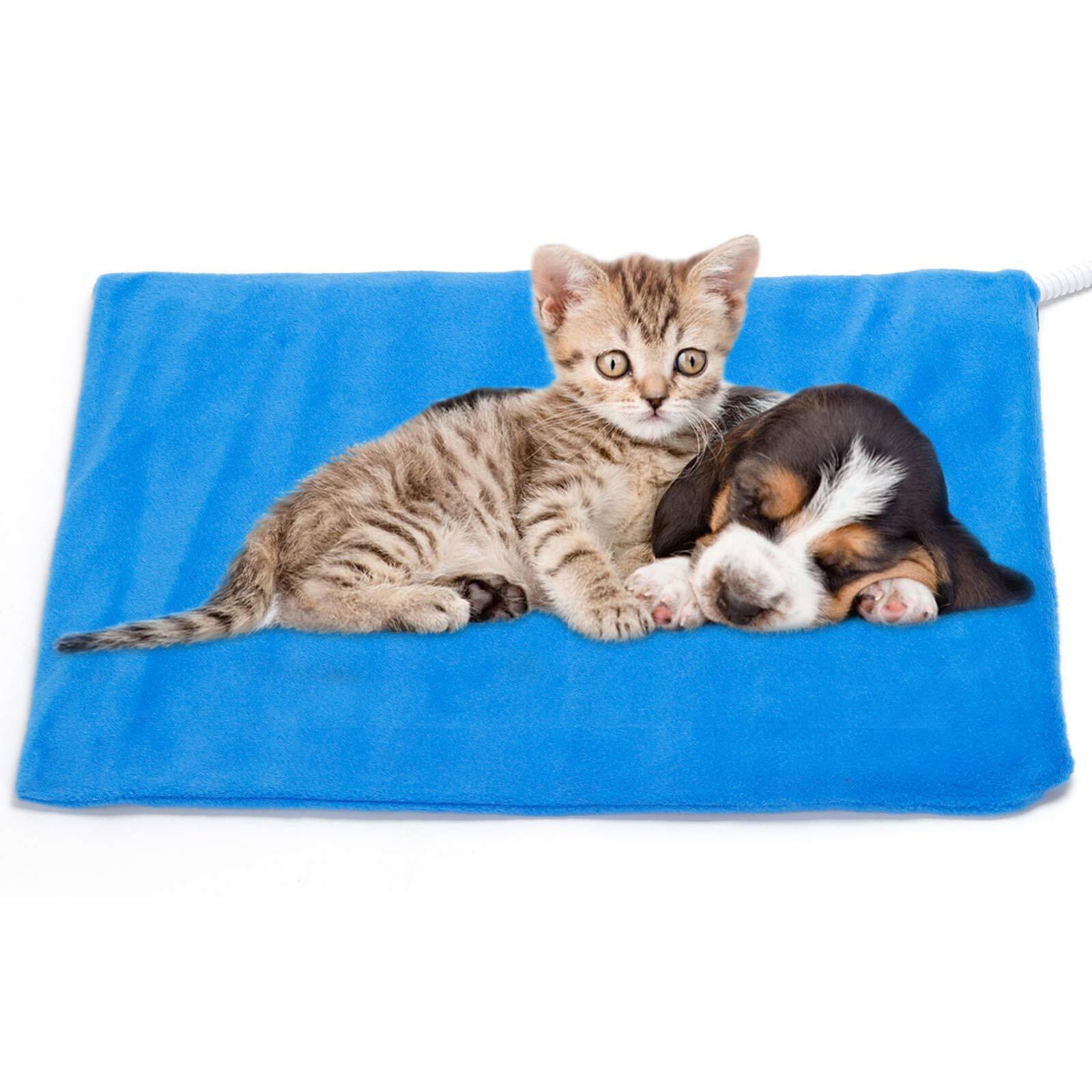 Marunda Pet Heating Pad,Cat Dog Electric Pet Heating Pad Indoor Waterproof,Auto Constant Temperature, Chew Resistant Steel Cord (Blue, S-12"" X 16"")