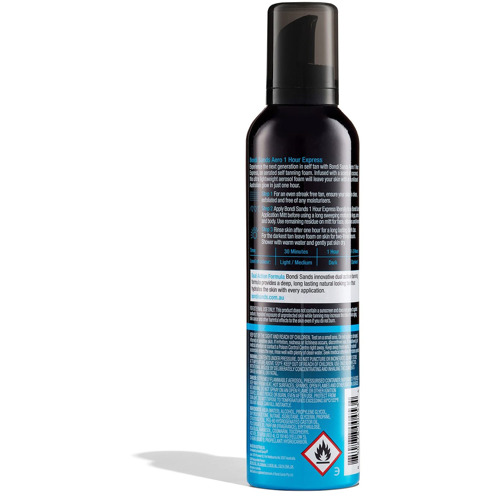 Bondi Sands Aero 1-Hour Express Self Tanning Foam | Lightweight, Coconut Tanning Foam Quickly Provides A Healthy, Flawless, Bronzed Glow | 7.61 Fl Oz/225 Ml