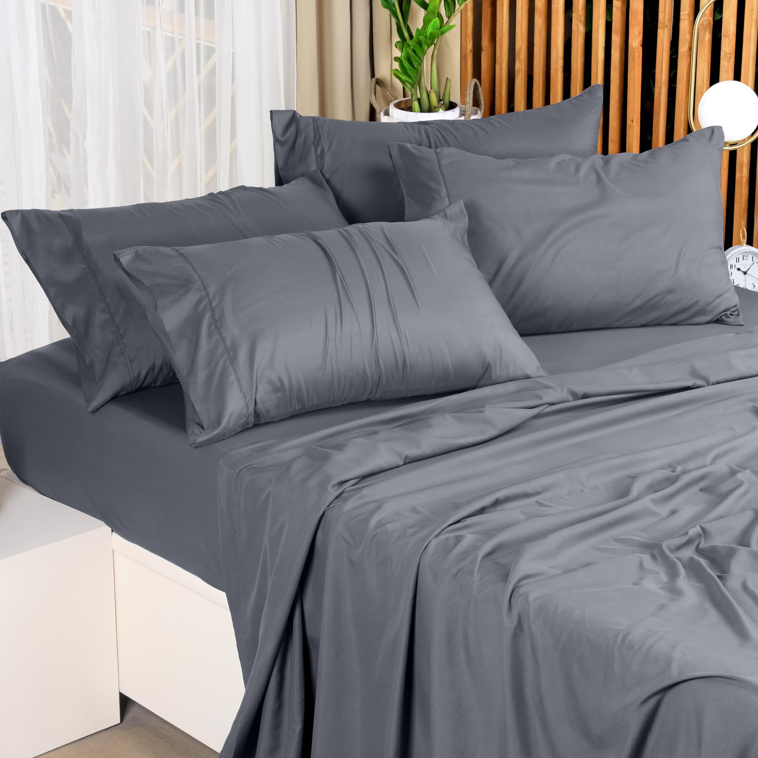 Utopia Bedding Queen Bed Sheets Set - 4 Piece Bedding - Brushed Microfiber - Shrinkage And Fade Resistant - Easy Care (Queen, Grey)
