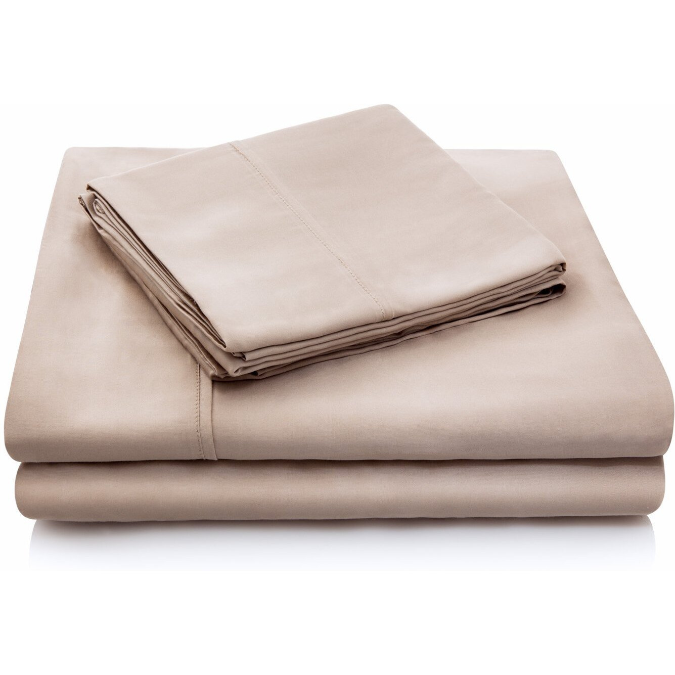 Malouf Soft And Eco Friendly Tencel Pillowcase-And-Sheet-Sets, Queen, Ecru