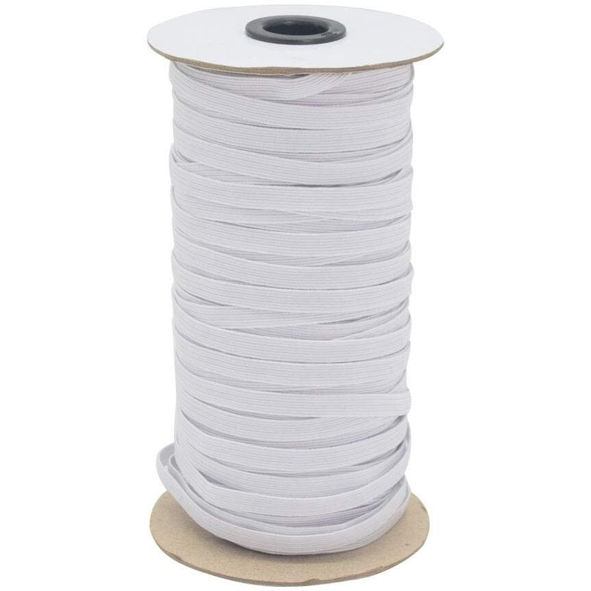 White 70-Yards Length 1/4&quot&quot Width Braided Elastic Cord/Elastic Band/Elastic Rope/Bungee/White Heavy Stretch Knit Elastic Spool With Free Tape Measure