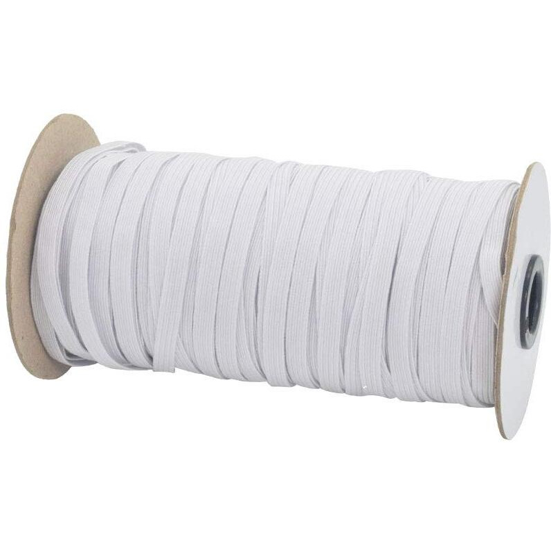 White 70-Yards Length 1/4&quot&quot Width Braided Elastic Cord/Elastic Band/Elastic Rope/Bungee/White Heavy Stretch Knit Elastic Spool With Free Tape Measure