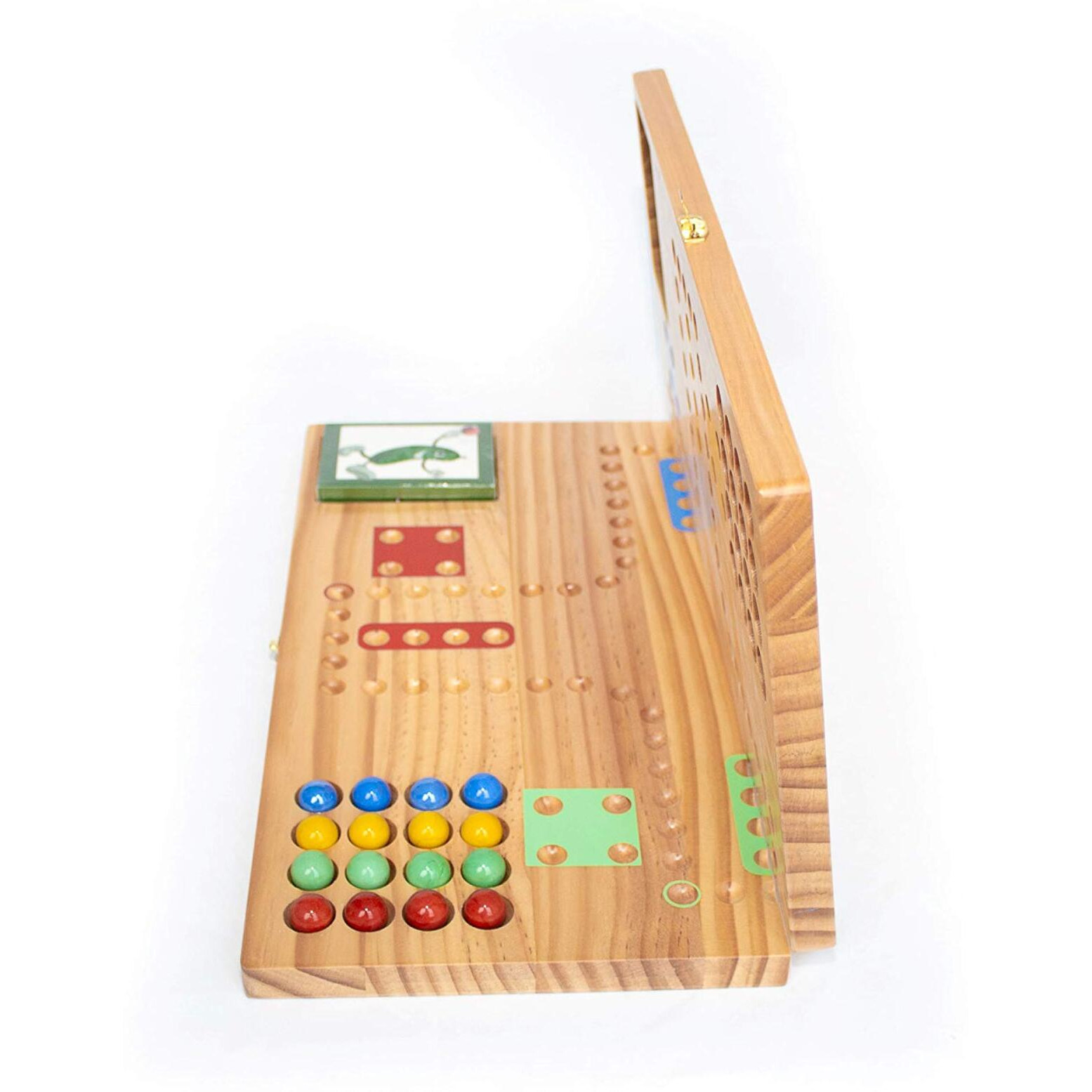 Pickle Sports Get Out Card Marble Wood Board Game (Folding Portable Travel Board)