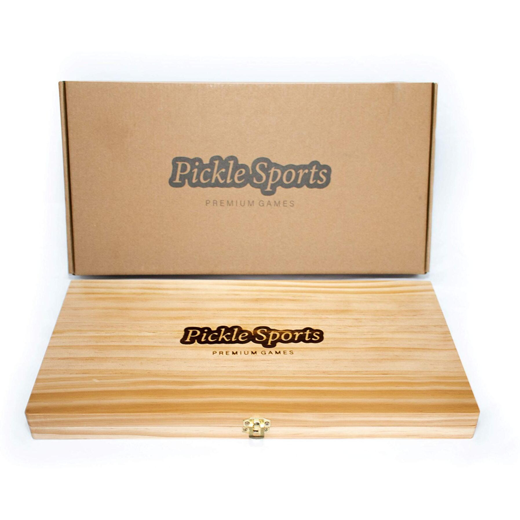 Pickle Sports Get Out Card Marble Wood Board Game (Folding Portable Travel Board)