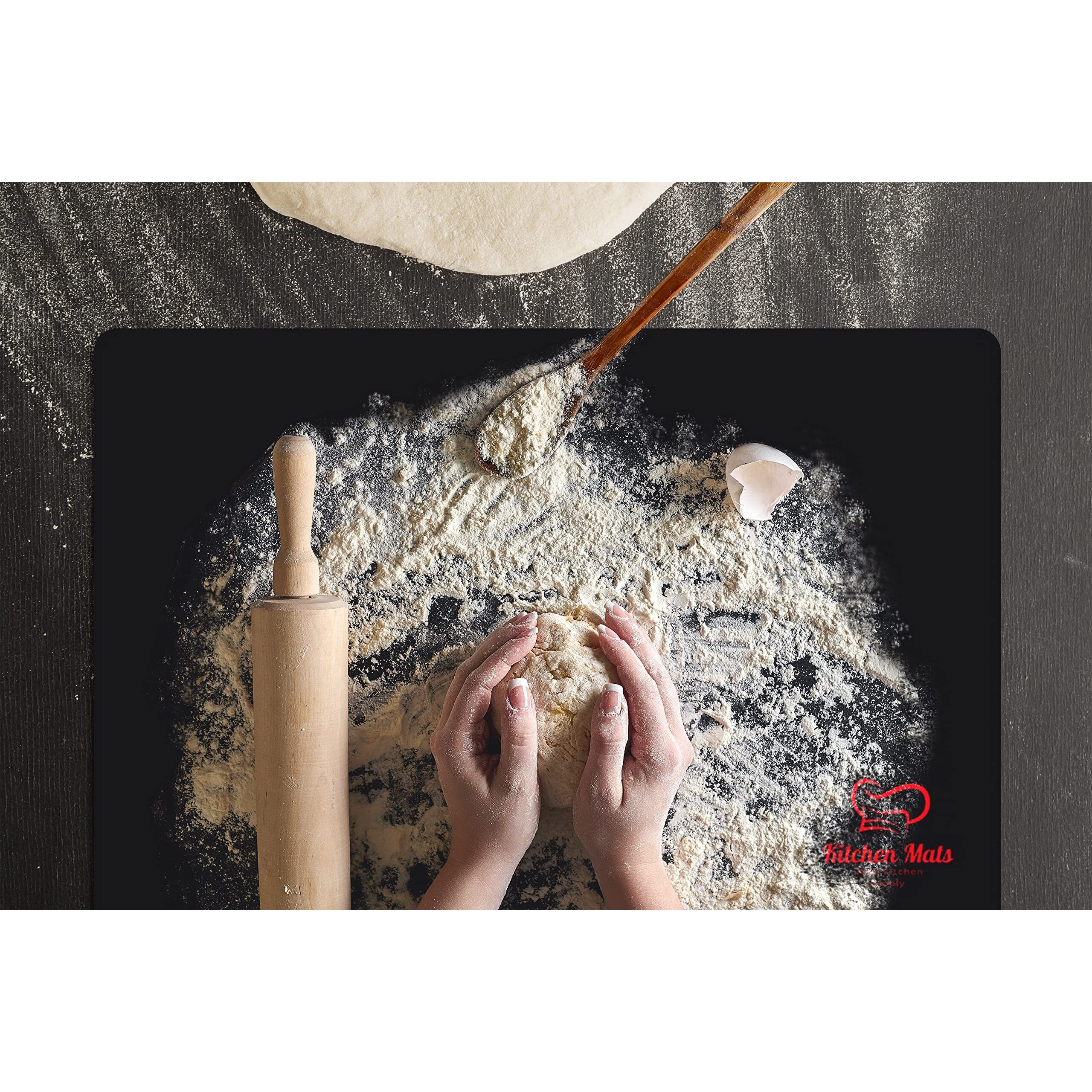 Large Black Heat Resistant Mat For Countertop, 23   X15   , Air Fryer Mat Counter Protector For Kitchen, Non Slip Silicone Kitchen Mat, Microwave Mat (Black)