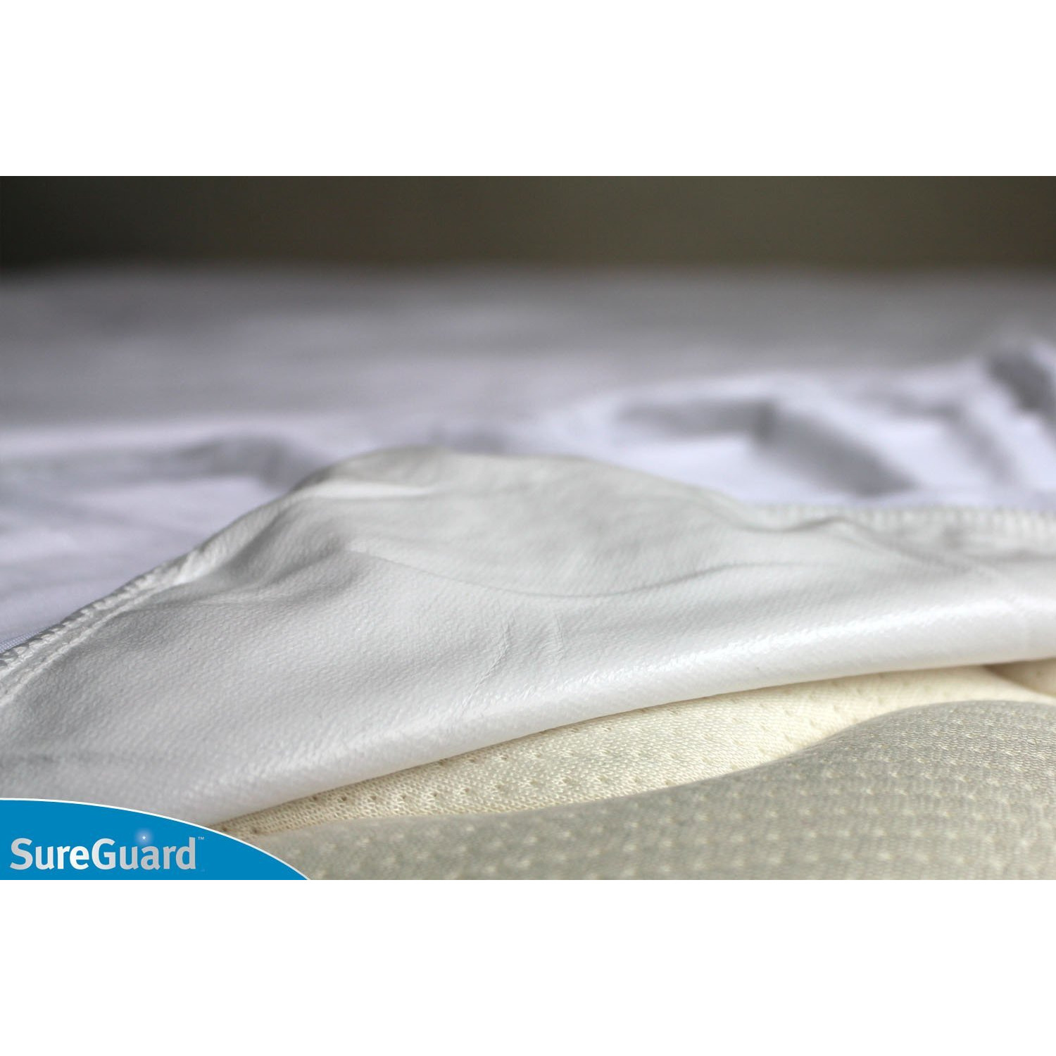 Sureguard Queen Size Mattress Protector - 100% Waterproof, Hypoallergenic - Premium Fitted Cotton Terry Cover White