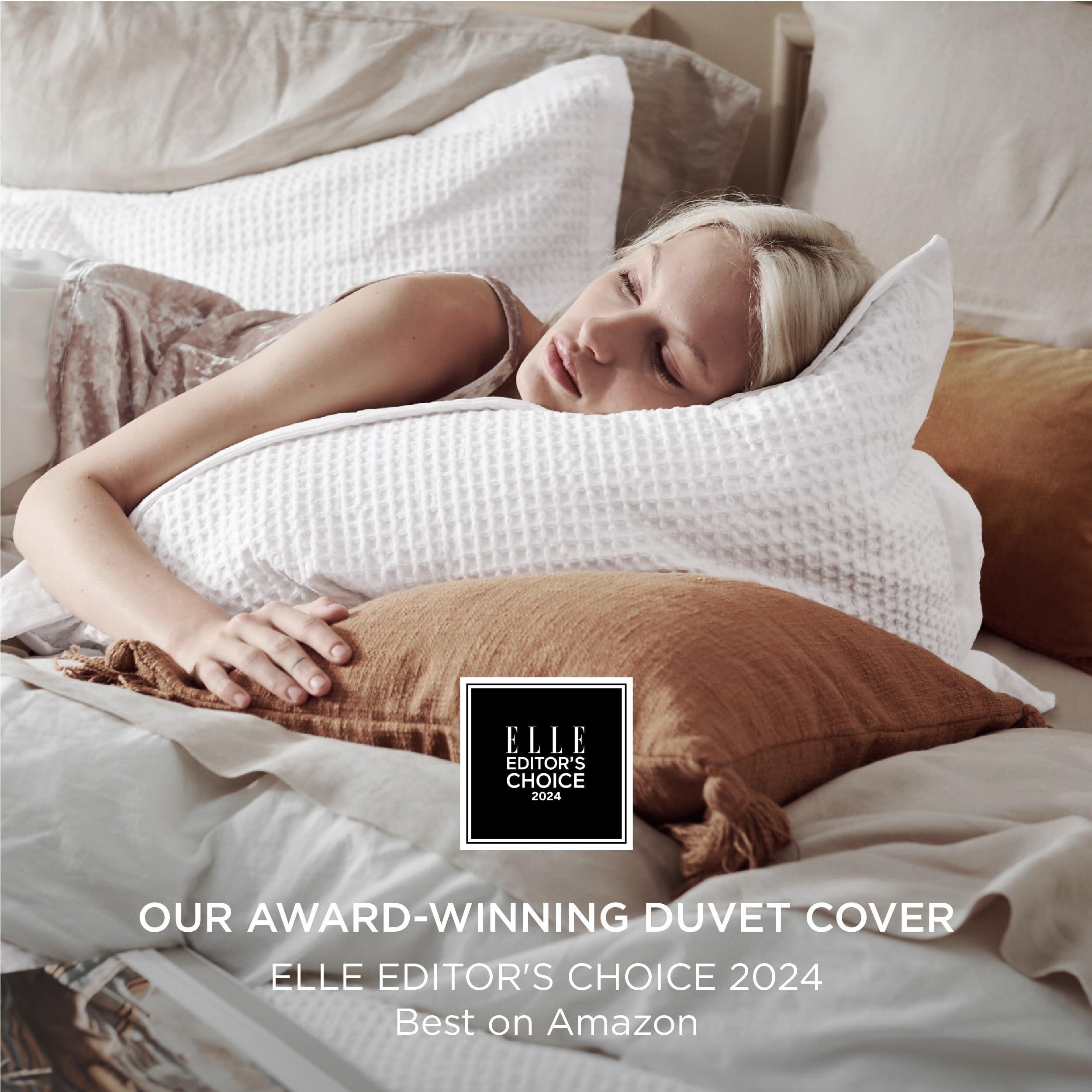 Bedsure Cotton Duvet Cover Queen - 100% Cotton Waffle Weave Coconut White Duvet Cover Queen Size, Soft And Breathable Queen Duvet Cover Set For Gifts (Queen, 90"&quotX90"")