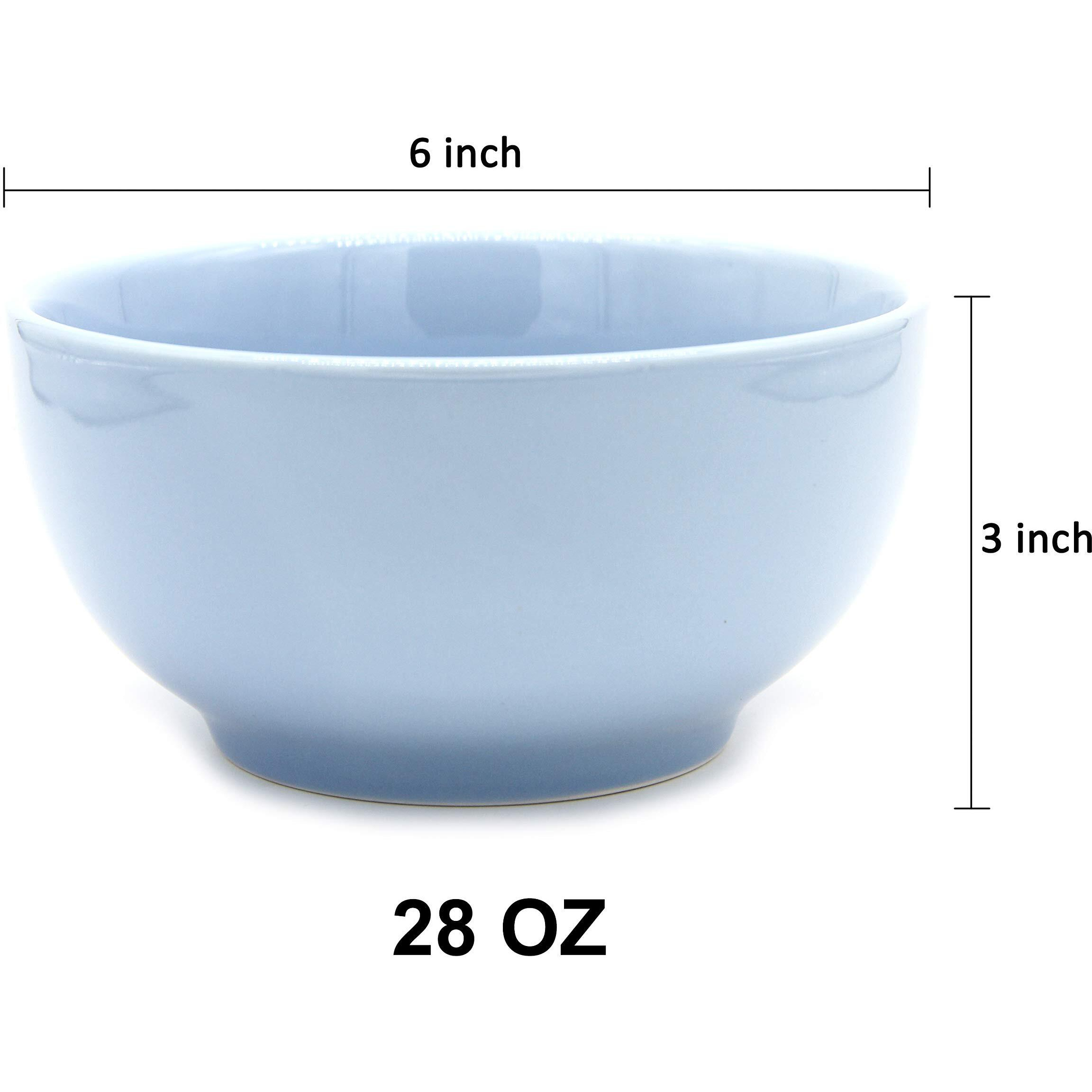 Youngever 28 Ounce Porcelain Bowls, Large Cereal Bowls, Large Soup Bowls, Microwave Safe, Dishwasher Safe, Set Of 6 In 6 Assorted Colors