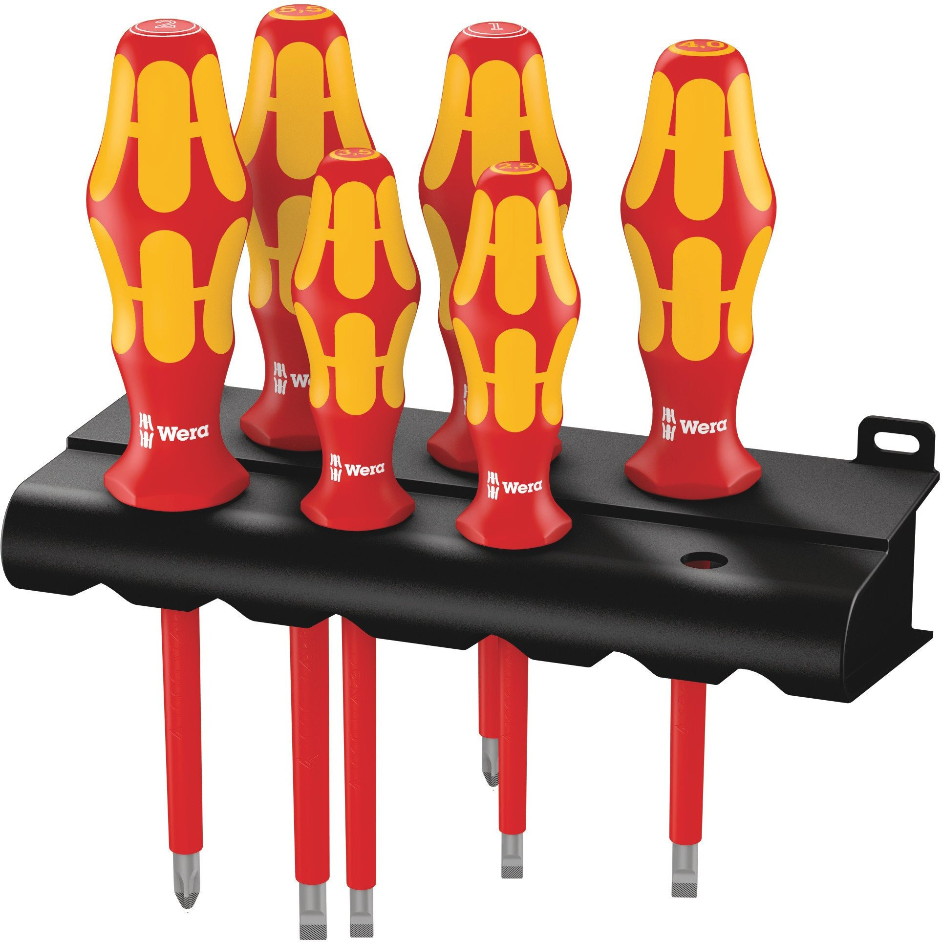 Wera - 5006145001 Kraftform Plus 160I/6 Insulated Professional Screwdriver Set, 6-Piece