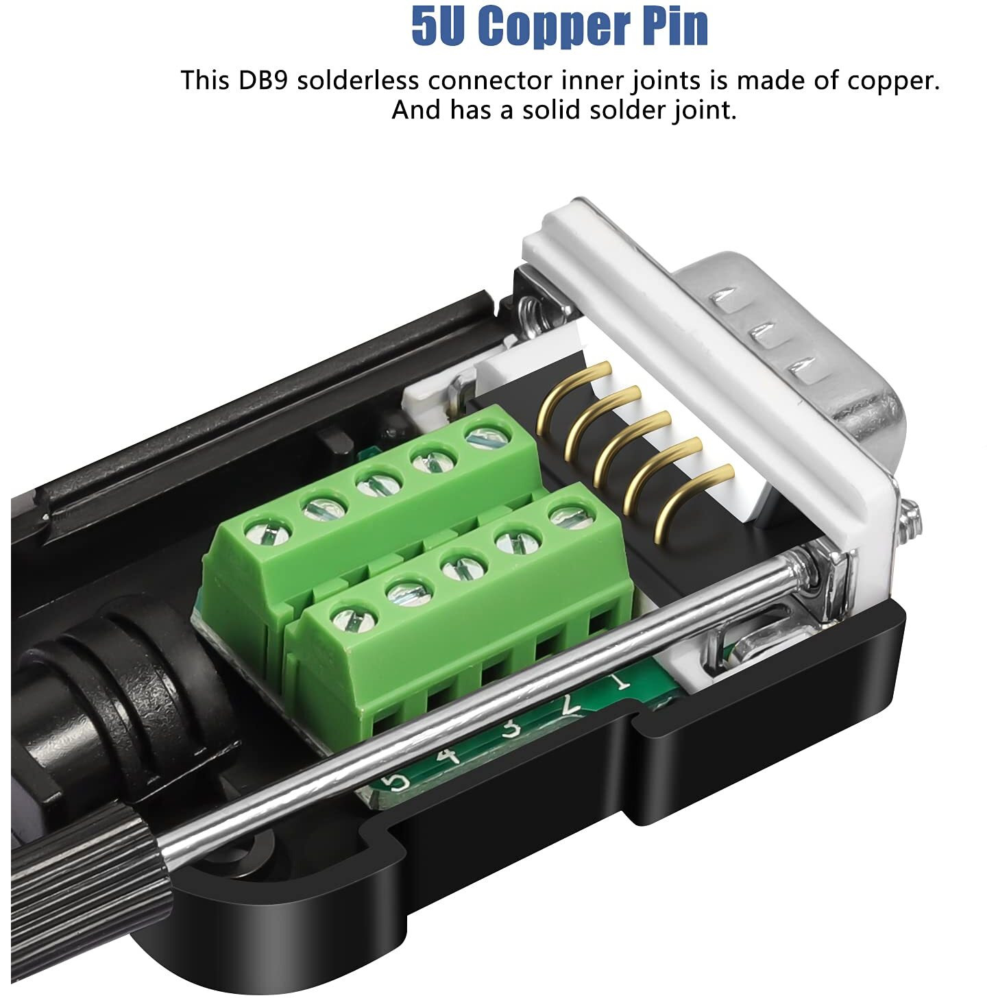 Dbilida Db9 Solderless Connector (2Male+2Female), Db9 Breakout Connector Rs232 D-Sub Serial To 9Pin Port Terminal With Case