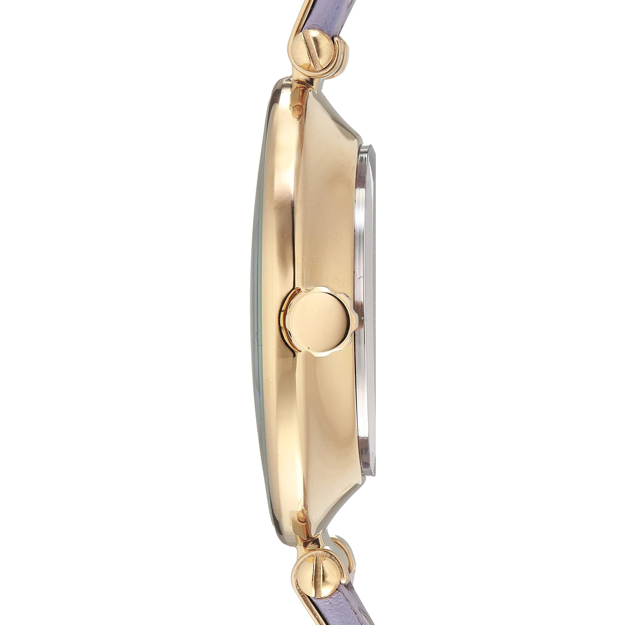 Anne Klein Women's Japanese Quartz Dress Watch With Leather Strap, Purple, 12 (Model 10/9168Lmlv)