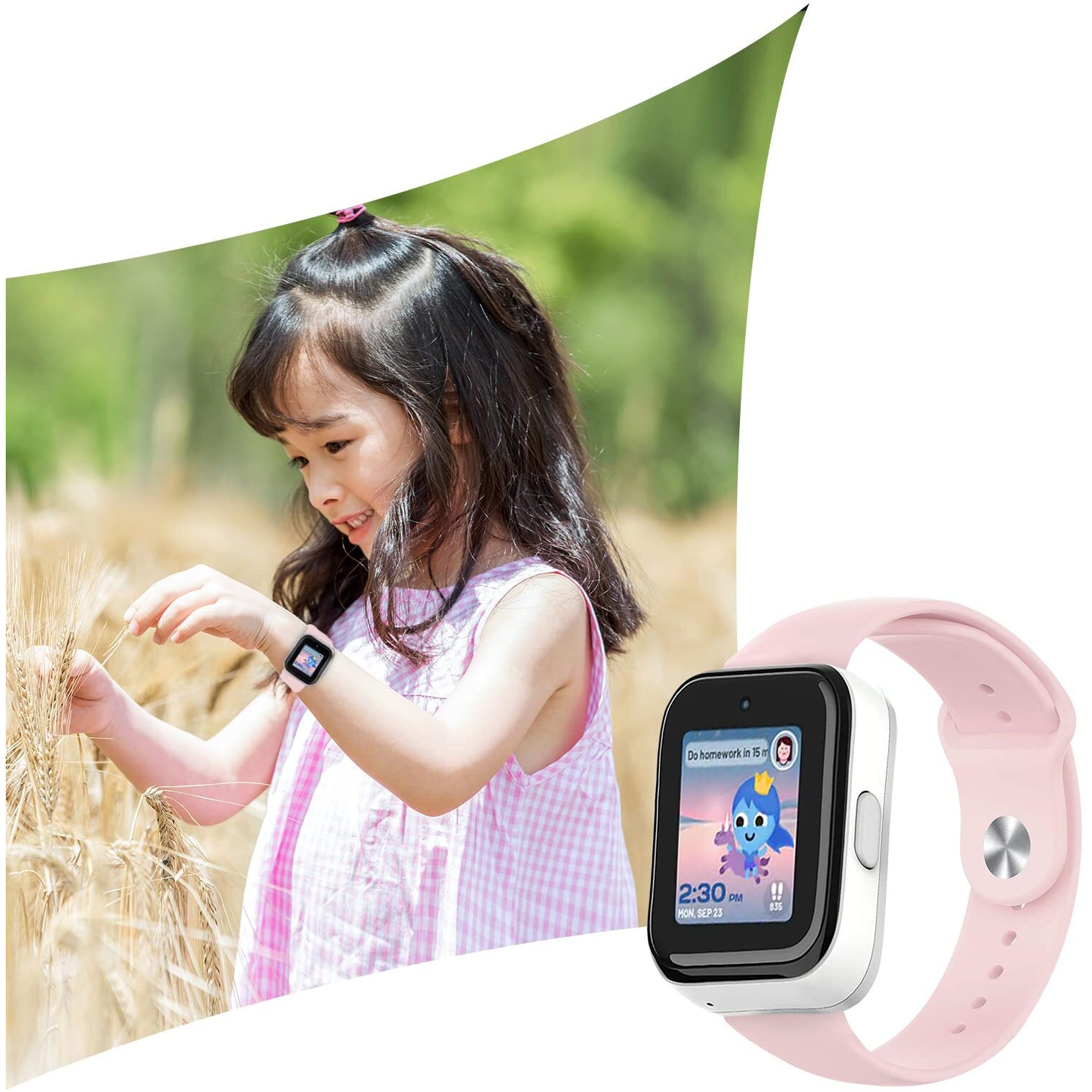 Newjourney For Syncup Kids Watch Band Replacement, Soft Silicone Watch Bands Compatible With T-Mobile Syncup Kids Watch For Boys Girls (Sandpink)