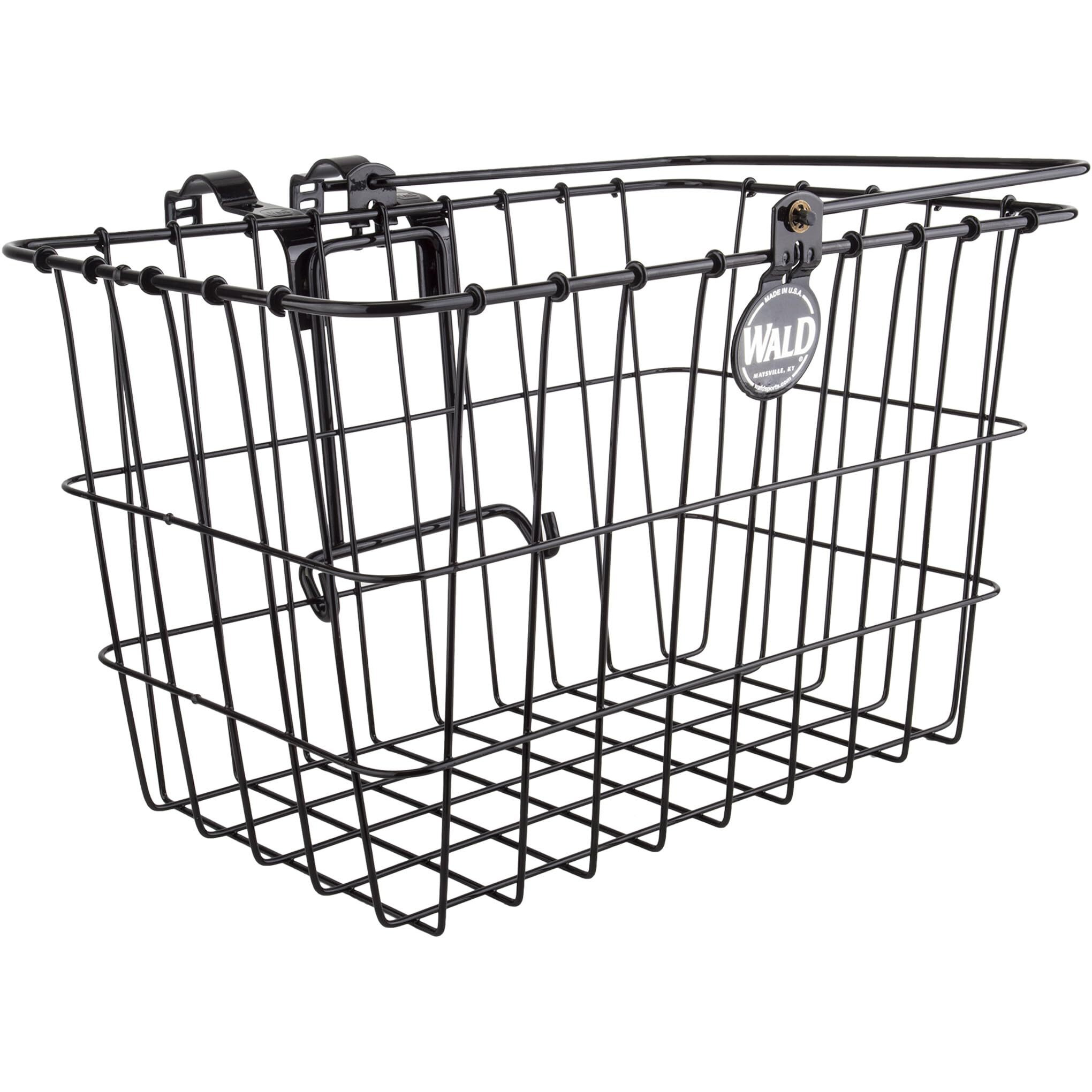 Wald 3133 Front Quick Release Bicycle Basket With Bolt On Clamp (14.5 X 9.5 X 9, Black)