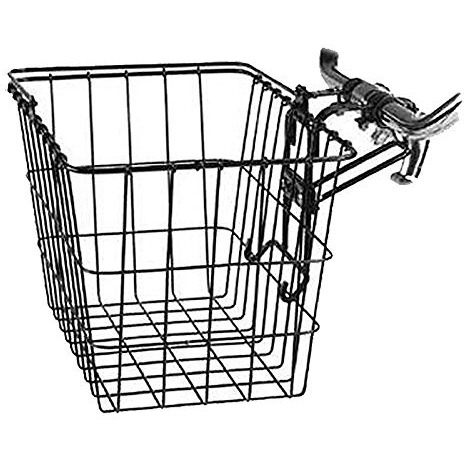 Wald 3133 Front Quick Release Bicycle Basket With Bolt On Clamp (14.5 X 9.5 X 9, Black)