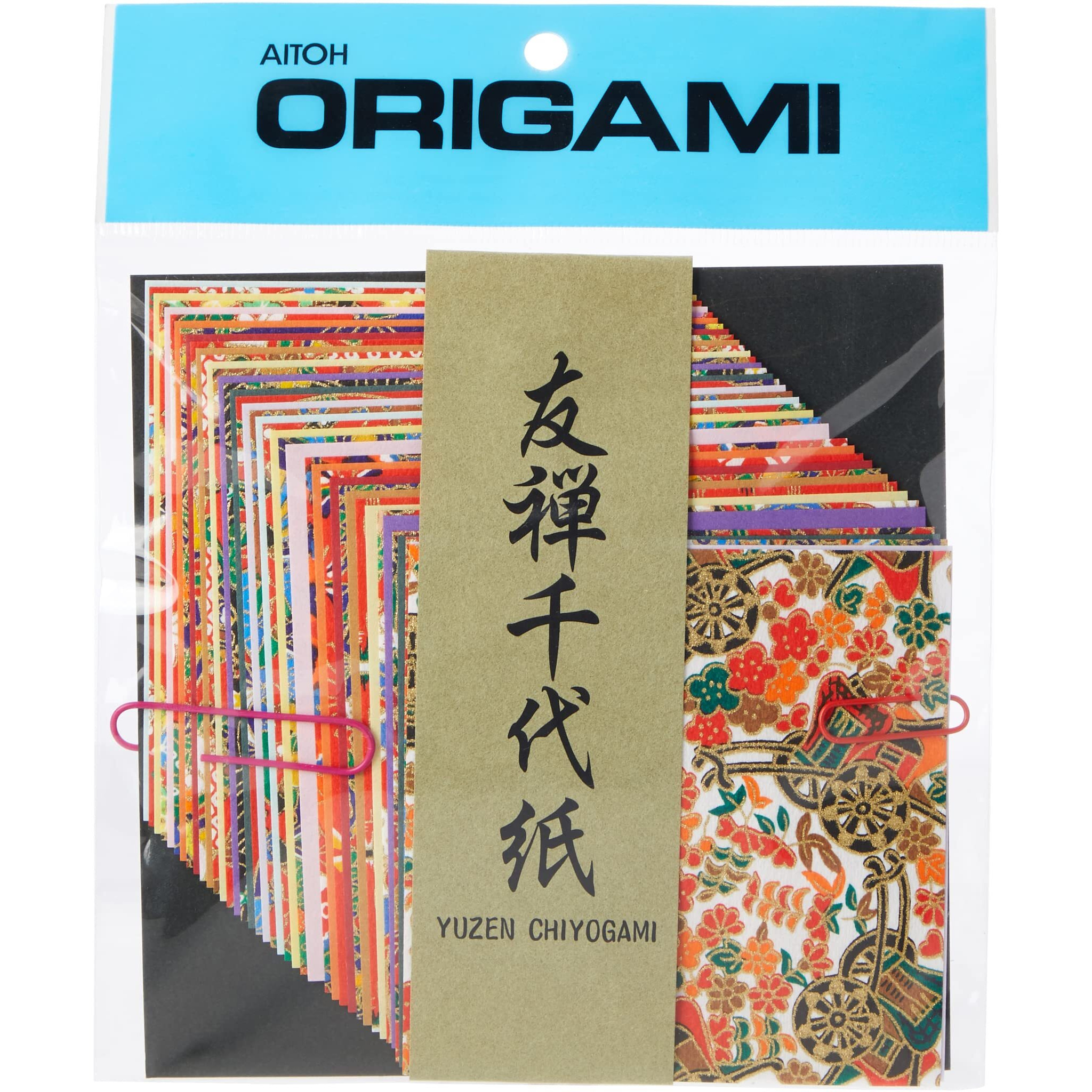 Aitoh Yuzen Washi Chiyogami Origami Paper, 4 By 4-Inch, 40 Sheets