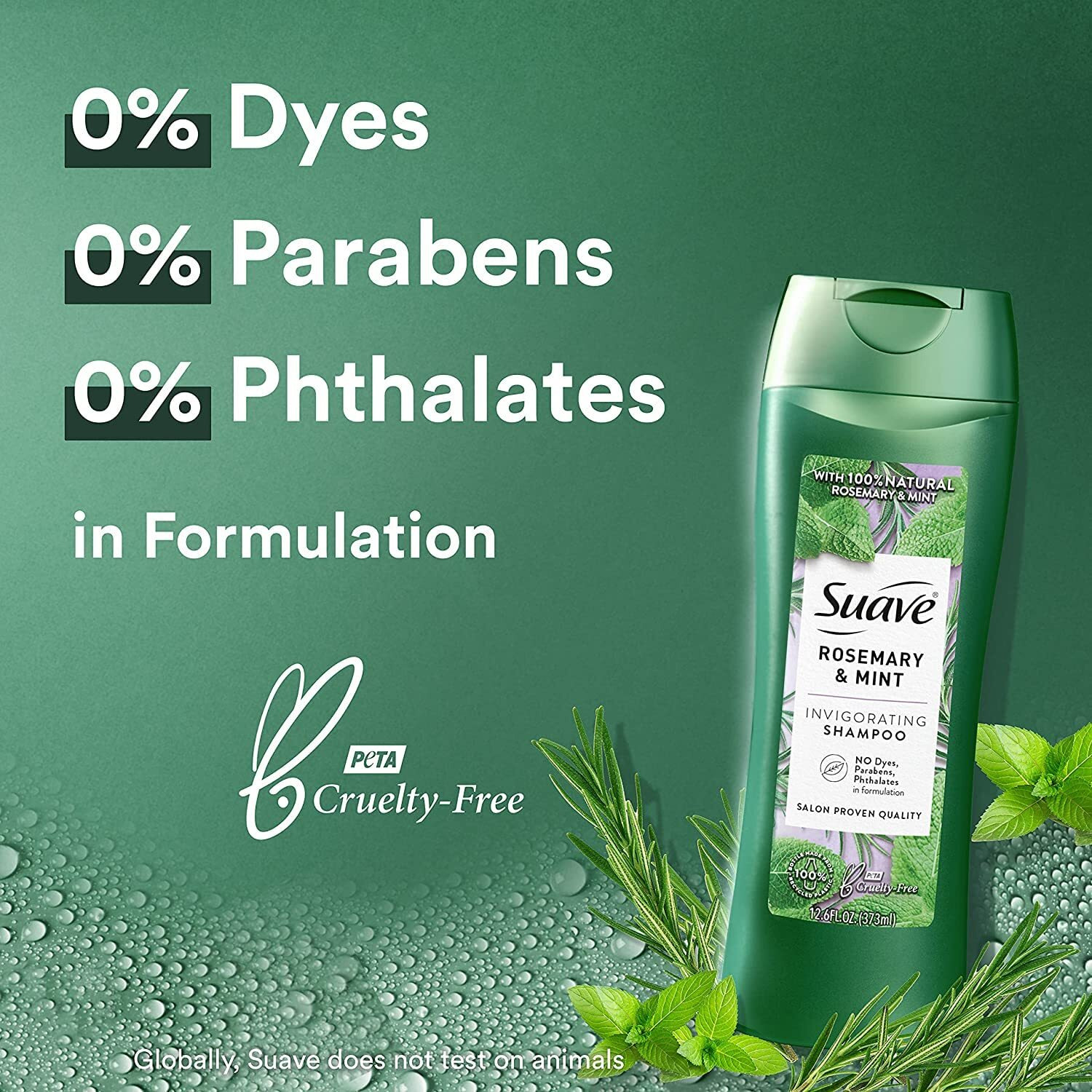 Suave Professionals Natural Rosemary+Mint Shampoo 12.6 Fl Oz