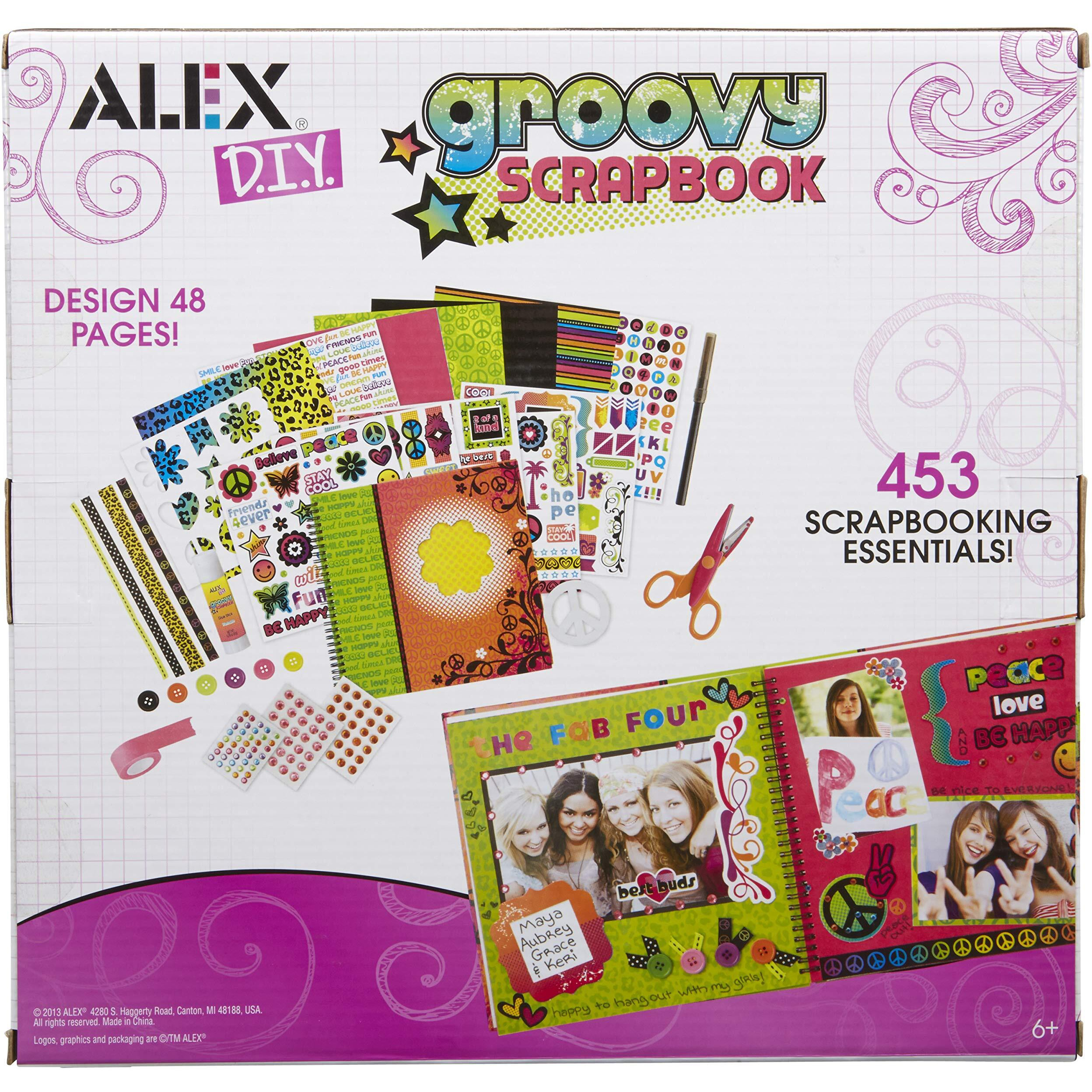 Alex Craft Groovy Scrapbook Kids Art And Craft Activity, Design 48 Pages, Allows Children To Be Creative And Use Their Imagination, Super Fun & Easy, For Ages 6 And Up