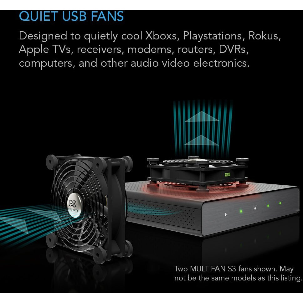 Ac Infinity Multifan S1, Quiet 80Mm Usb Fan, Ul-Certified For Receiver Dvr Playstation Xbox Computer Cabinet Cooling