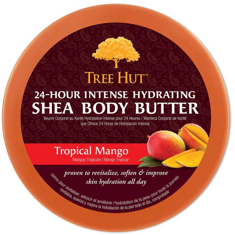 Tree Hut 24 Hour Intense Hydrating Shea Body Butter Tropical Mango, 7Oz, Moisturizer With Pure Shea Butter For Nourishing Essential Body Care