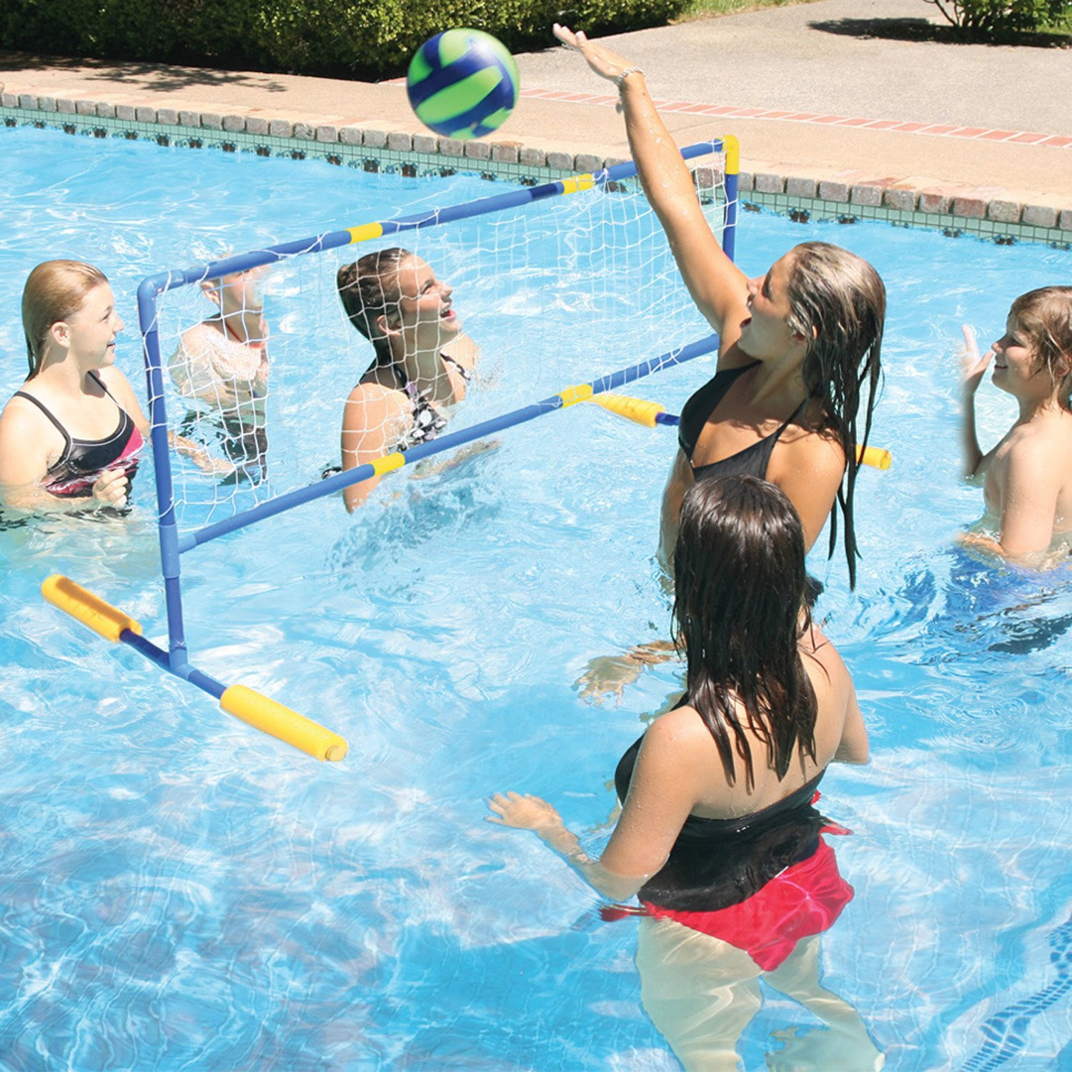 Poolmaster 72706 Water Volleyball Game, Blue, 70"" Wide X 18"" High, Recommended For Ages 8+, Polyvinyl Chloride (Pvc)