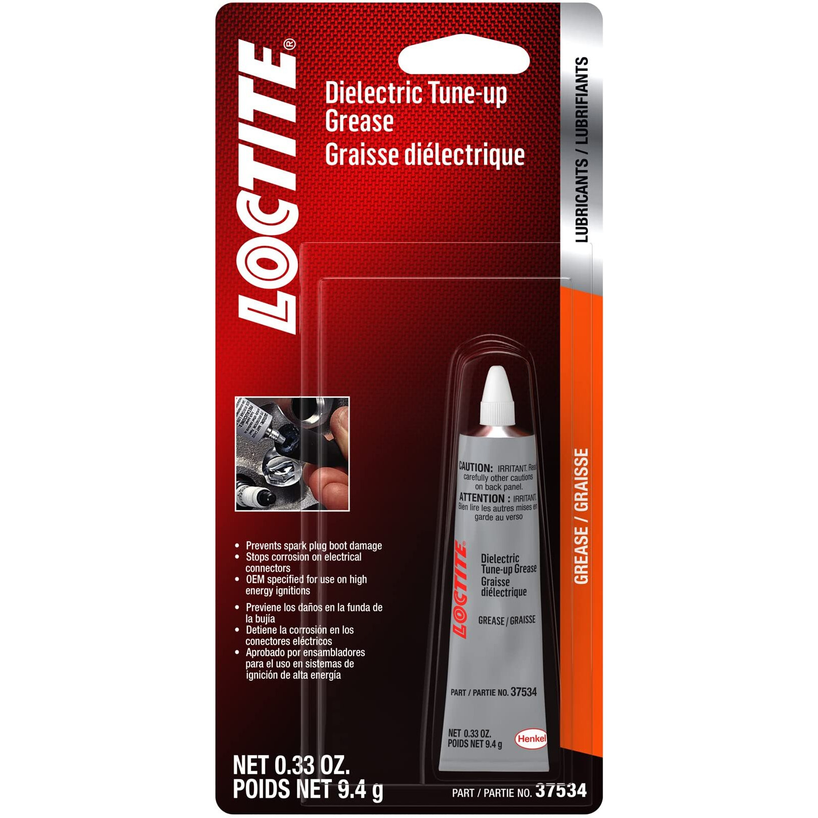 Loctite 37534 Dielectric Grease For Automotive Provides Moisture-Proof Barrier, Prevents Voltage Leakage, For High-Energy Ignition Systems 0.33 Oz. Tube (Pn 495545-37534)