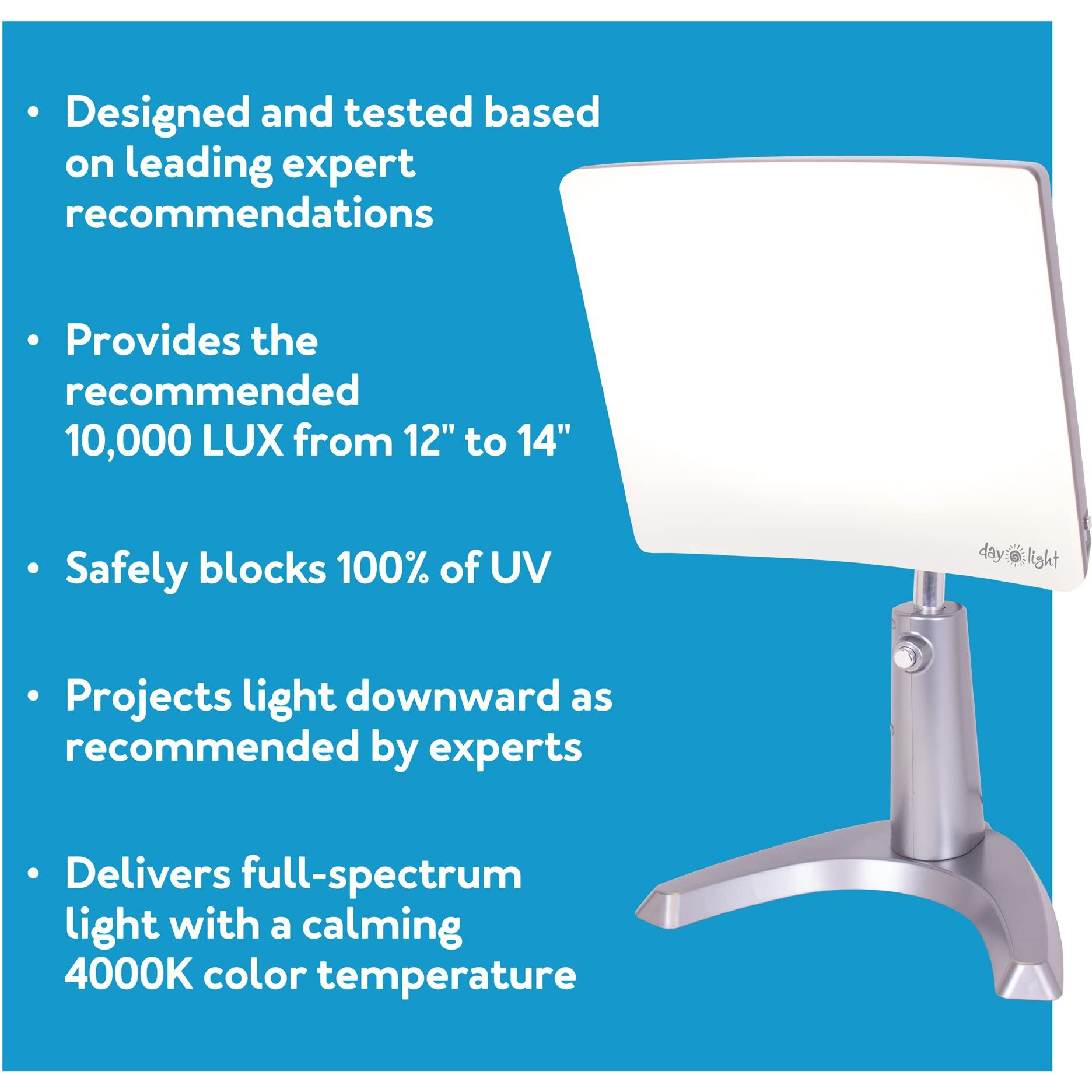 Carex Day-Light Classic Plus Bright Light Therapy Lamp - 10,000 Lux Light Therapy Lamp At 12 Inches, Sunlight Lamp, Daylight Lamp, Therapy Light For Low Energy Levels