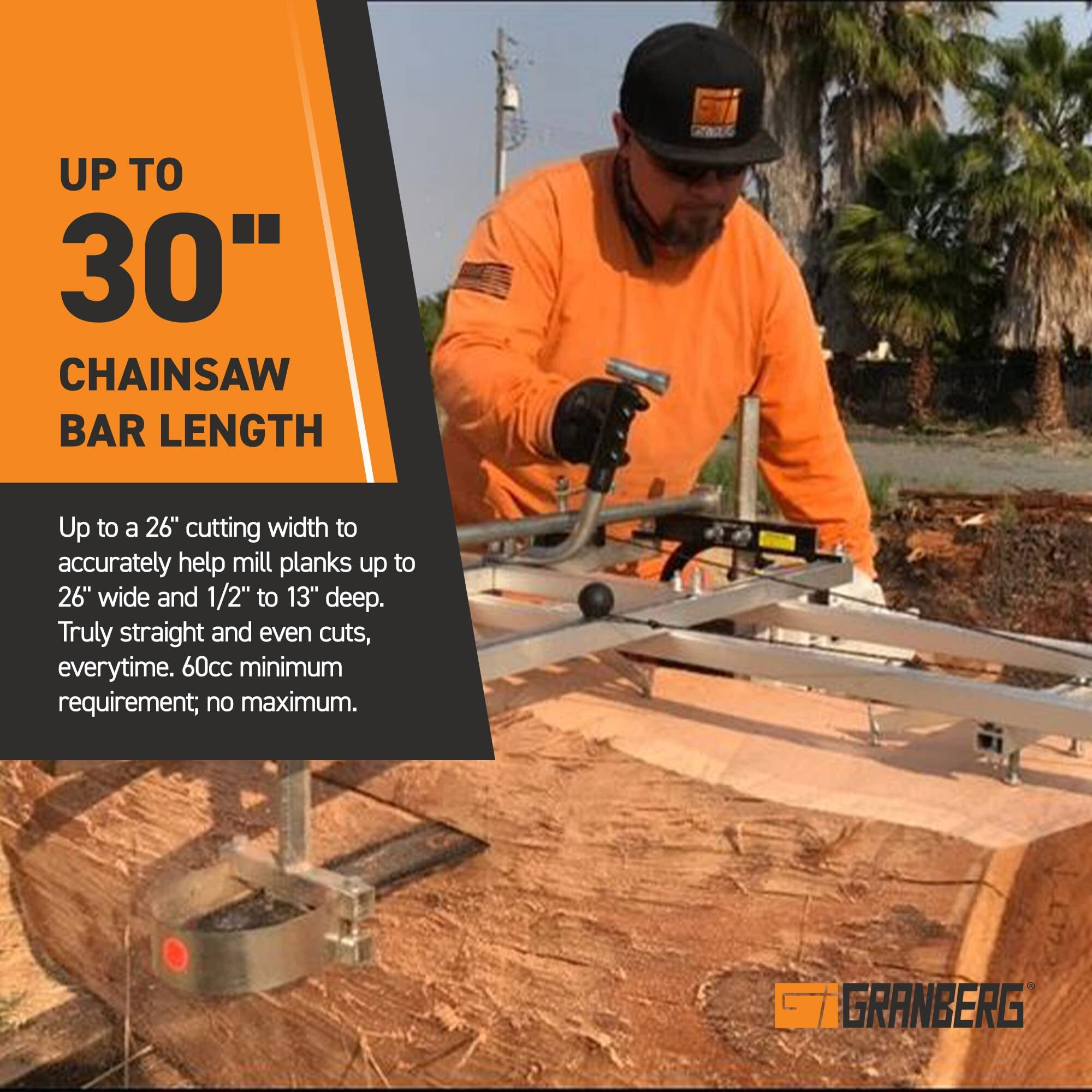 Granberg Chainsaw Mill, Mkiv Alaskan 30 Inch - G778-30 - Portable Power Sawmill Wood Cutting Machine Tools Kit - Woodworking Cordless Cutter Router Attachment Equipment Guide - Log Milling Gear Parts