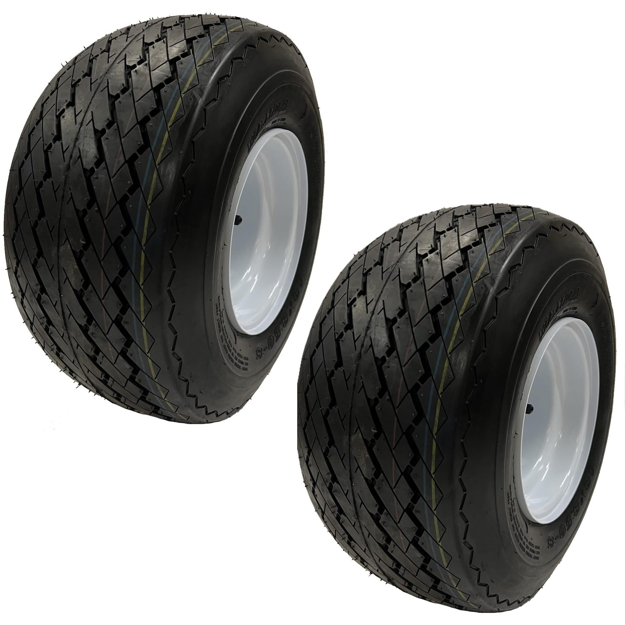 Ecustomrim 2-Pack Golf Cart Tires On Rims 18 X 8.5 X 8 18-850-8 18X8.50-8 White 4 Lug 18 In.