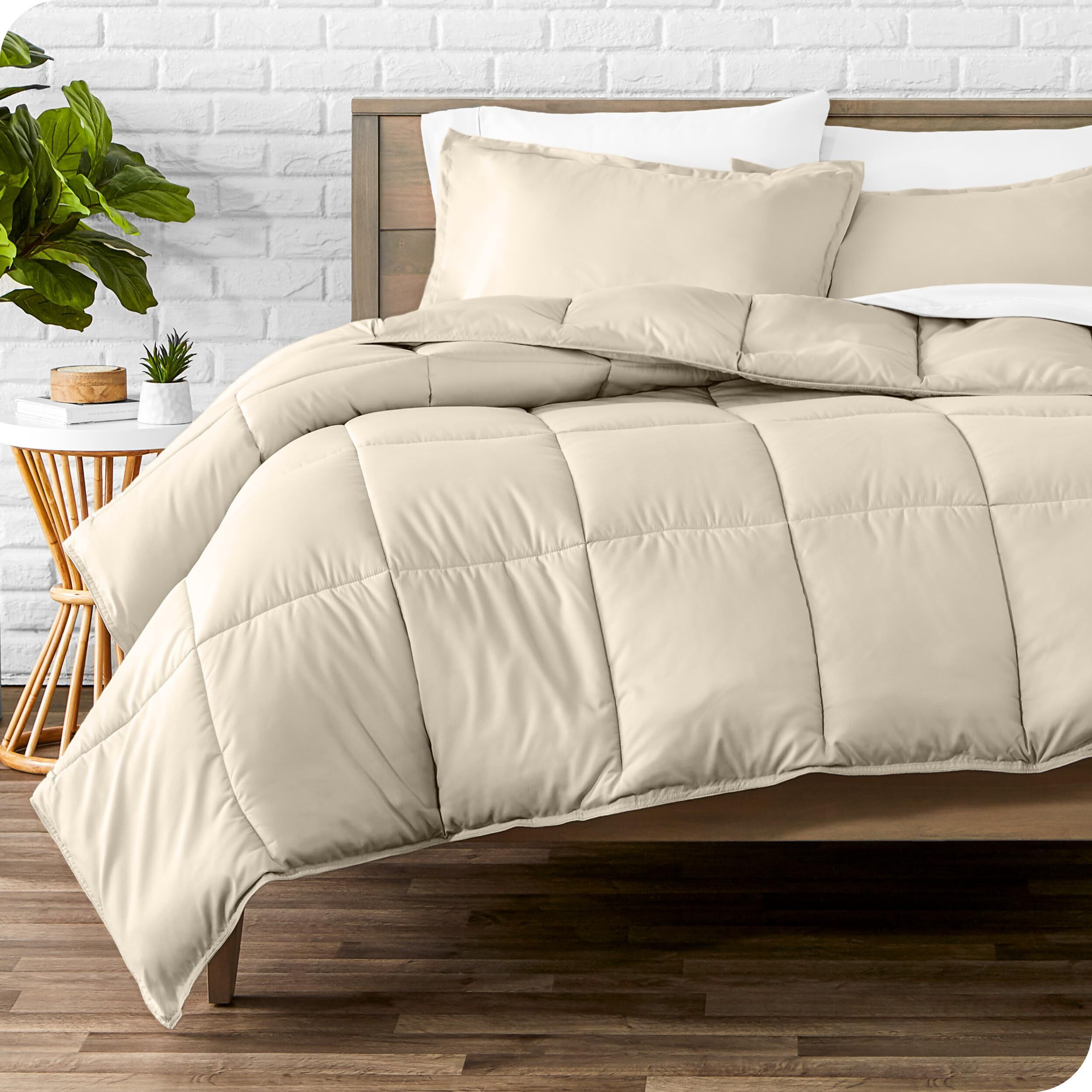 Bare Home Comforter Set - King/California King Size - Ultra-Soft - Goose Down Alternative - Premium 1800 Series - All Season Warmth (Sand)