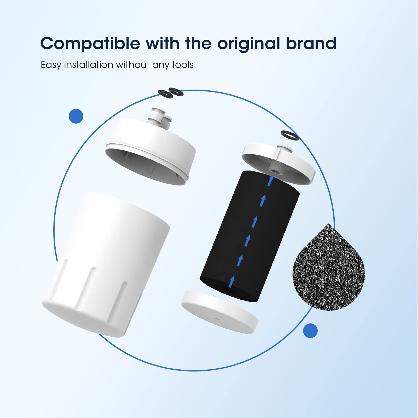 Glacier Fresh Water Filter Faucet Replacement, Replacement For Brita Faucet Filter, Brita 36311 On Tap Water Filter, Compatible With Brita Fr-200, Ff-100, And All Brita Tap Water Filters (Pack Of 2)