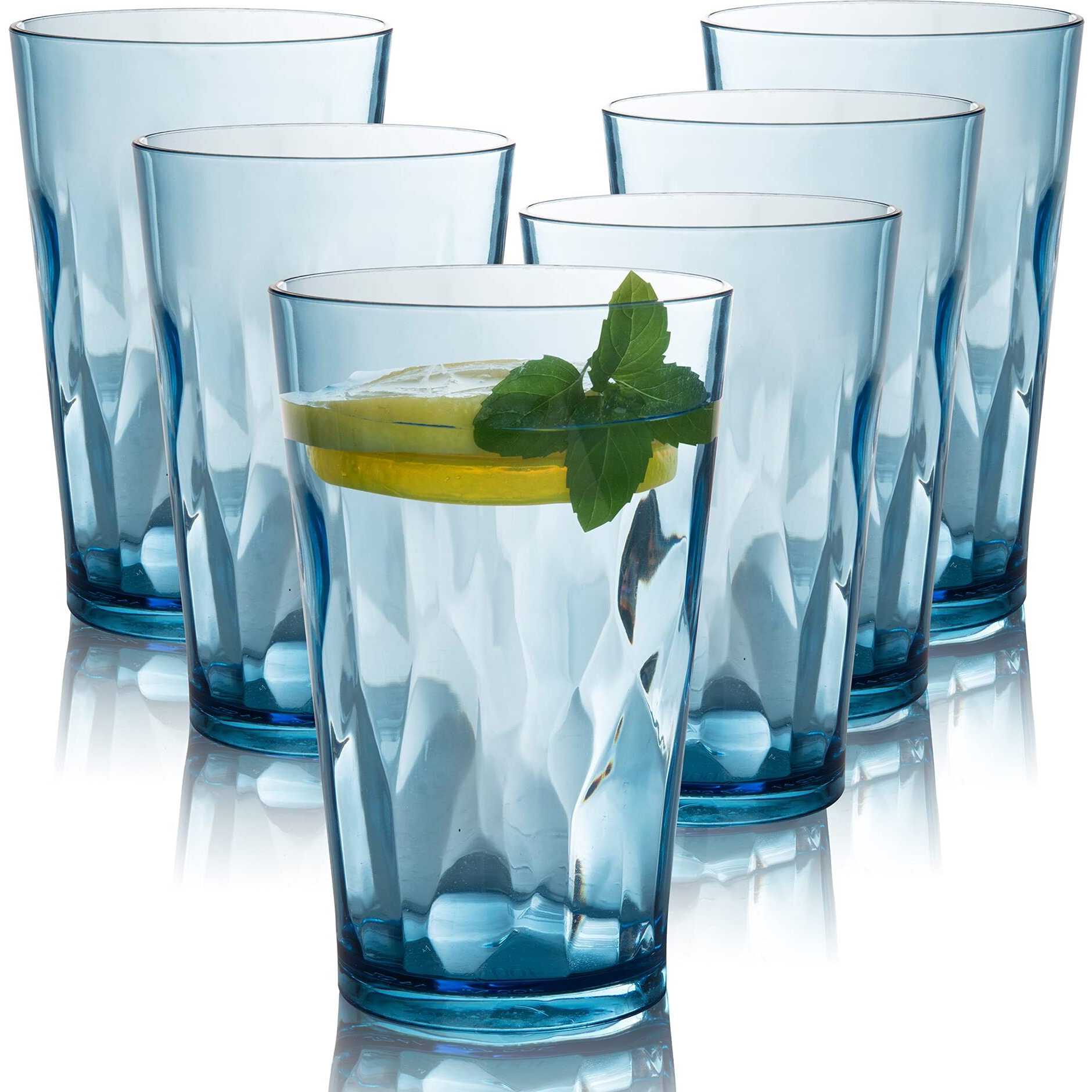 Jgirl Unbreakable Plastic Drinking Glasses [Set Of 6] Shatterproof Drinking Cups, Reusable Drinking Tumblers, Plastic Glass Cup, Drinking Cup, Dishwasher Safe (16 Ounces)