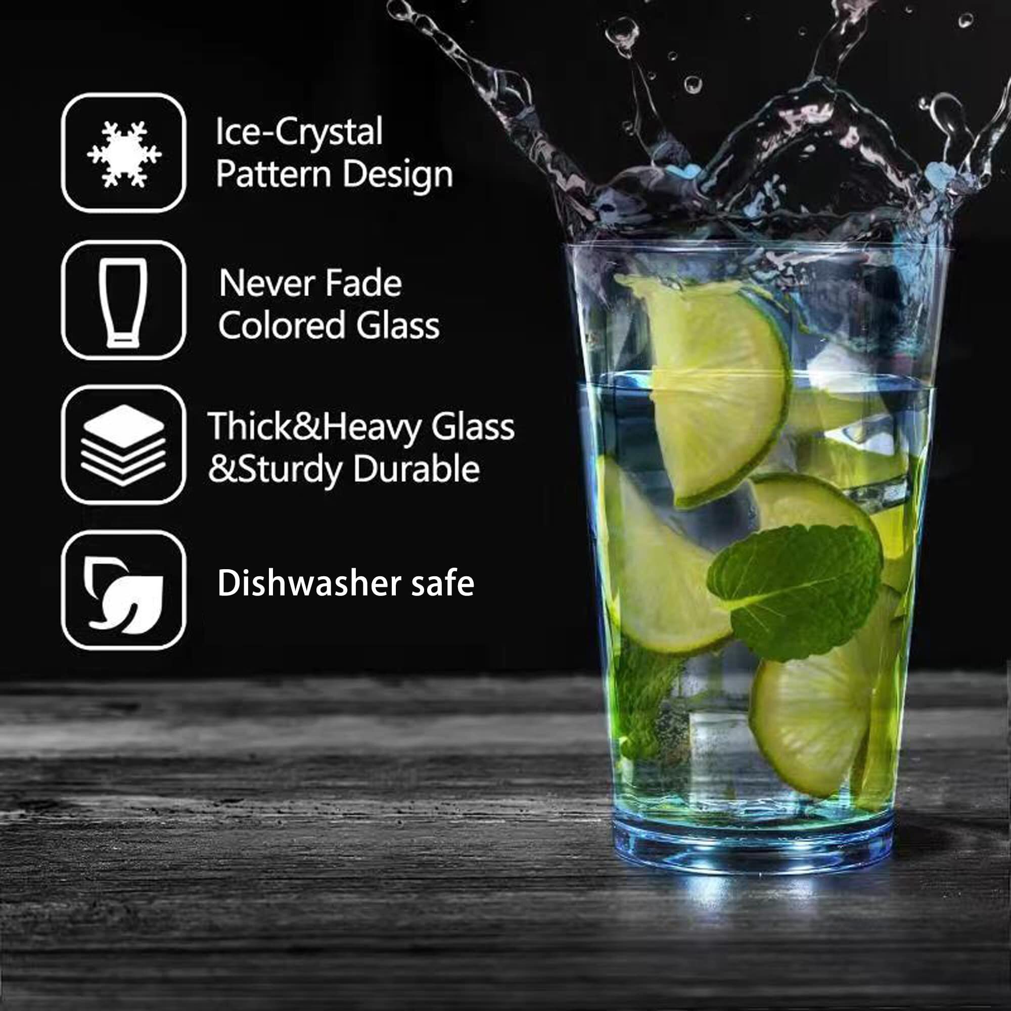 Jgirl Unbreakable Plastic Drinking Glasses [Set Of 6] Shatterproof Drinking Cups, Reusable Drinking Tumblers, Plastic Glass Cup, Drinking Cup, Dishwasher Safe (16 Ounces)