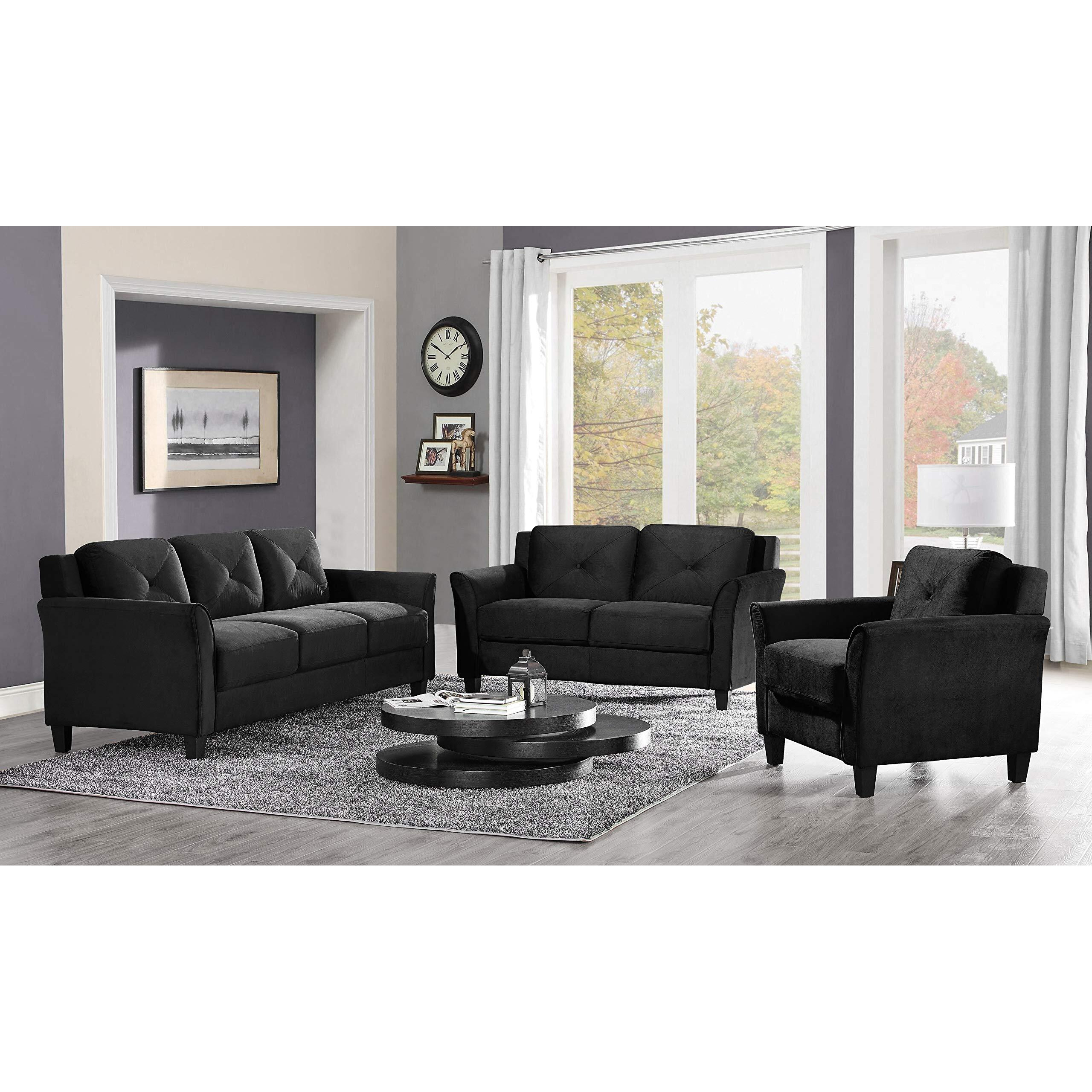 Lifestyle Solutions Harrington Arm Chair Microfiber Black