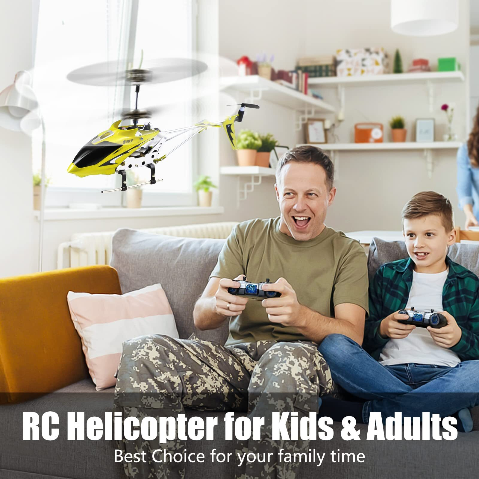 Cheerwing S107/S107G Phantom 3Ch 3.5 Channel Mini Rc Helicopter With Gyro Yellow