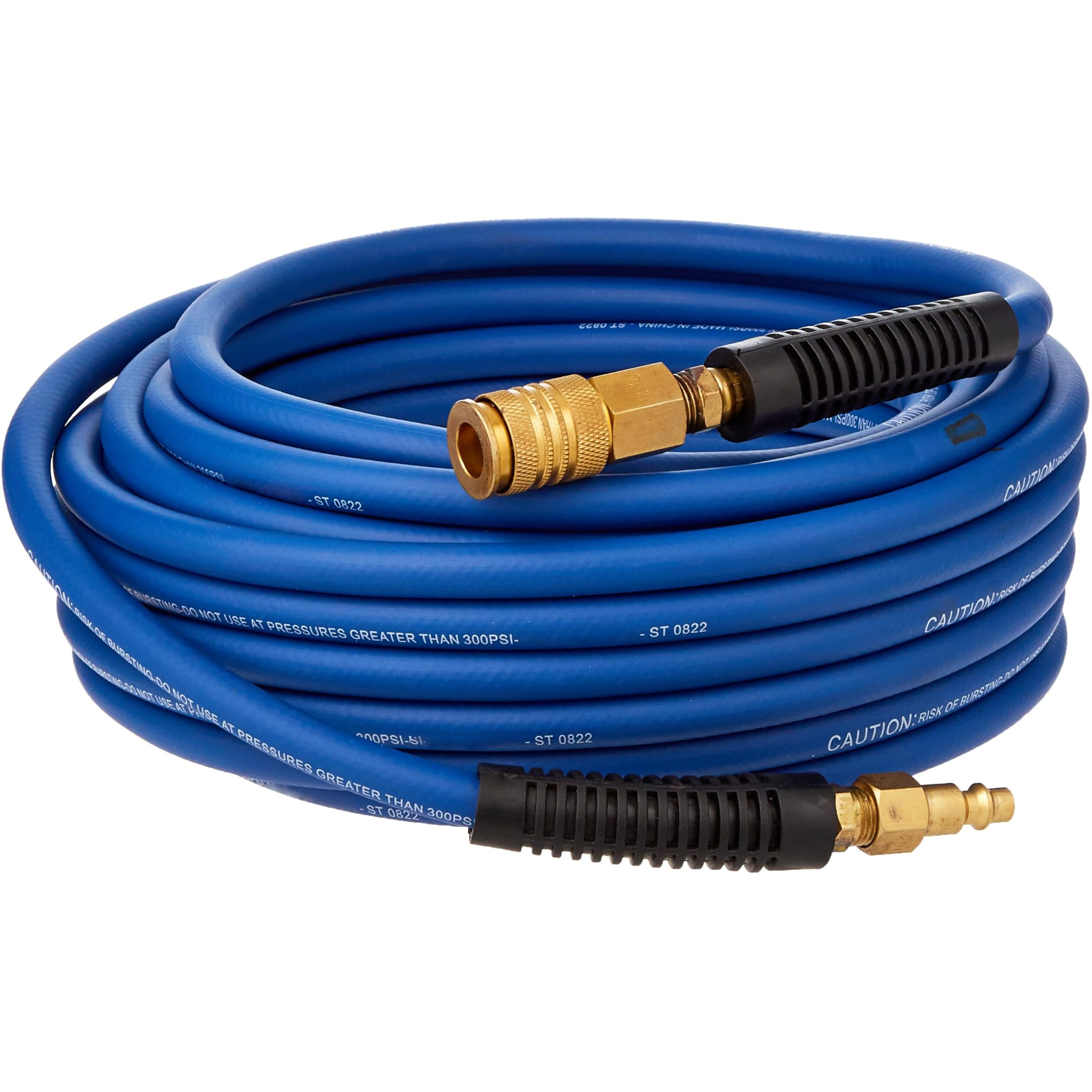 Estwing E1450Pvcr 1/4"" X 50' Pvc / Rubber Hybrid Air Hose With Brass 1/4"" Npt Industrial Fitting And Universal Quick Connect Coupler