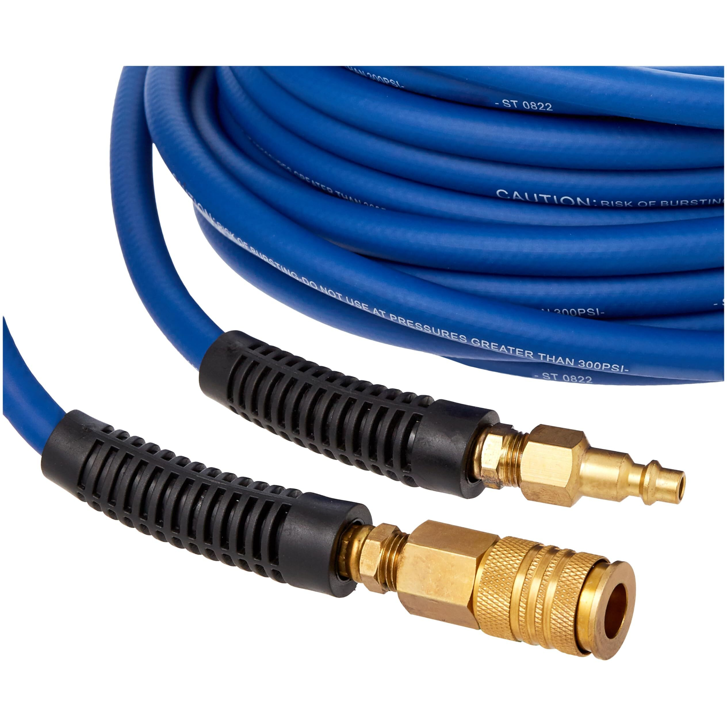 Estwing E1450Pvcr 1/4"" X 50' Pvc / Rubber Hybrid Air Hose With Brass 1/4"" Npt Industrial Fitting And Universal Quick Connect Coupler
