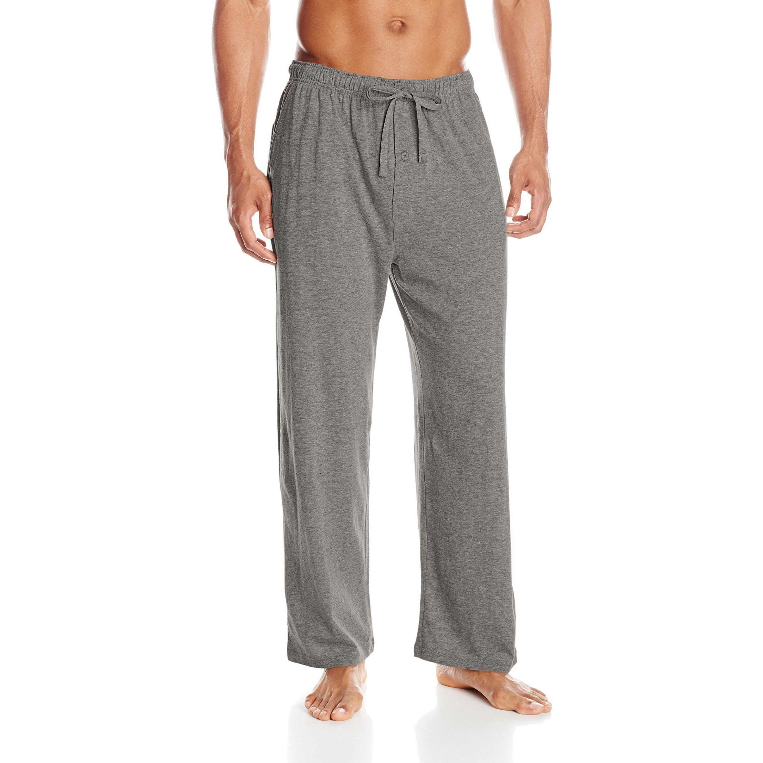 Fruit Of The Loom Men's Extended Sizes Jersey Knit Sleep Pant (1-Pack), Grey Heather, Large