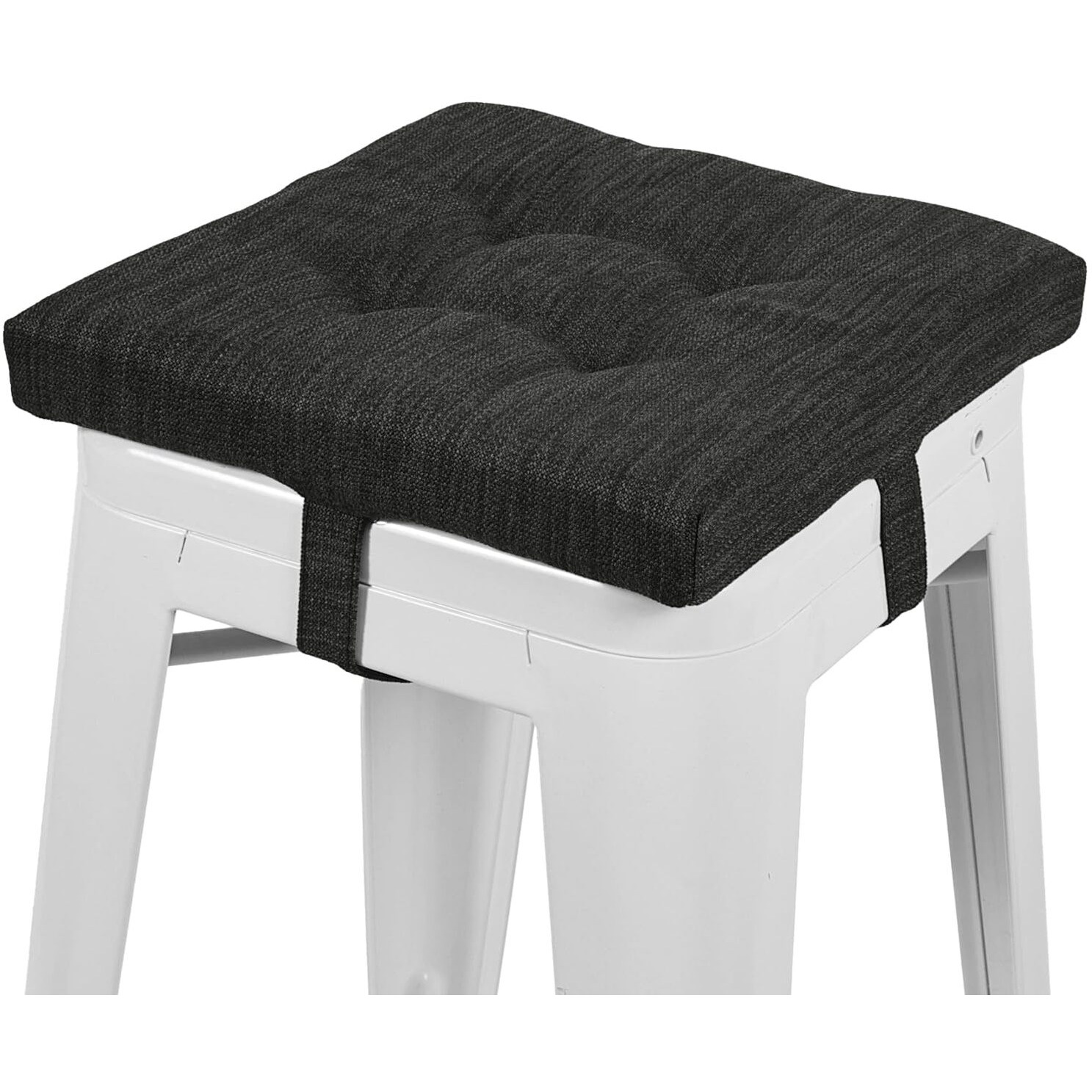 Baibu 12 Inches Square Seat Cushion, Super Soft Bar Stool Square Seat Cushion With Ties- One Pad Only, Gray-Black (12'' (30Cm))
