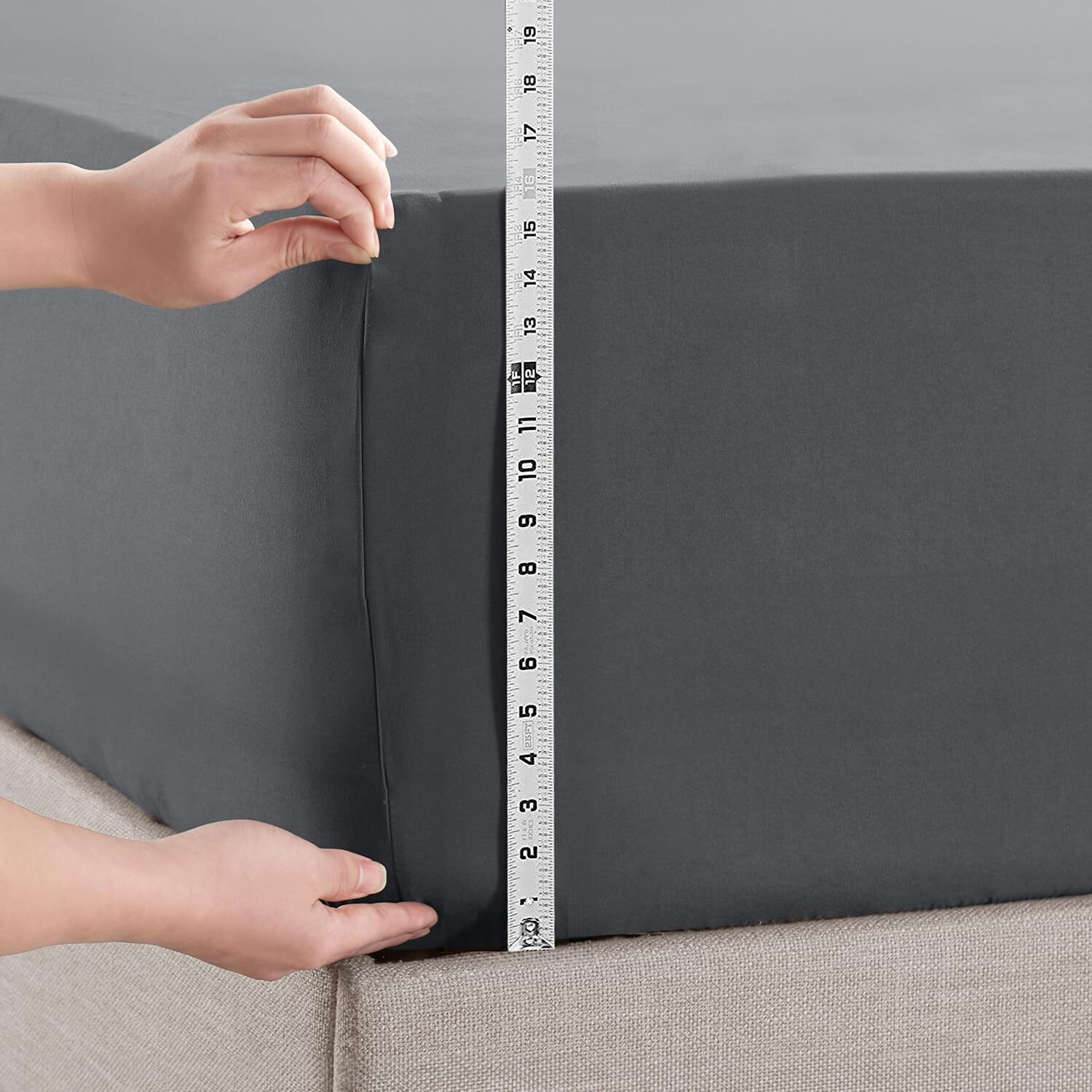 Empyrean Queen Fitted Sheet, Ultra Soft Microfiber 110 Gsm Deep Pocket Fitted Sheet Only, Moisture Wicking Fits 14 To 16 Inches, Shrinkage & Fade Resistant, Corner Straps, Charcoal Gray