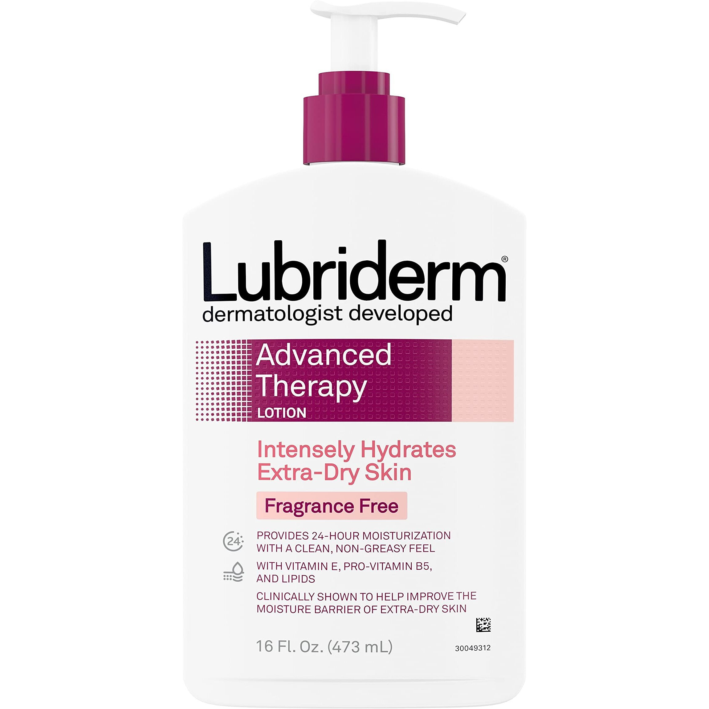 Lubriderm Advanced Therapy Moisturizing Lotion With Vitamins E And B5, Deep Hydration For Extra Dry Skin, Non-Greasy Formula, 16 Fl. Oz