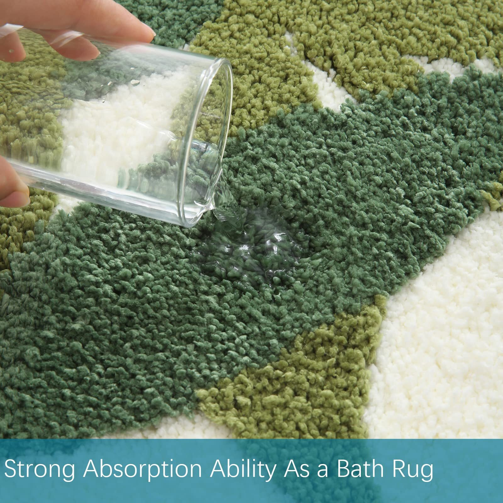 Zebrasmile Bathroom Rugs - 31.5 X 19.5In Bath Mat Green Leaves Microfiber Strong Water Absorbent Non Slip Back Cute Rug For Bathroom