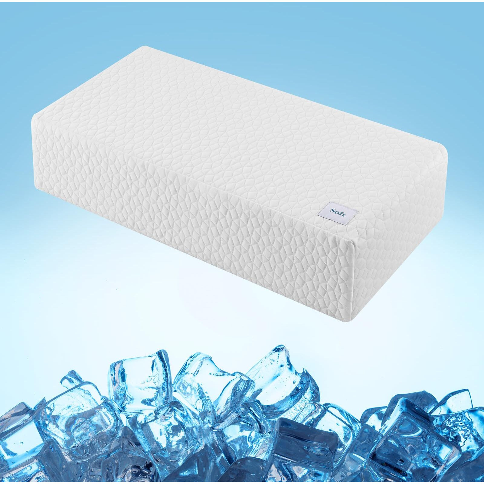 Harborest Ice Cube Cooling Pillow For Side Sleepers Memory Foam Side Sleeper Pillow Support Head & Neck For Pain Relief